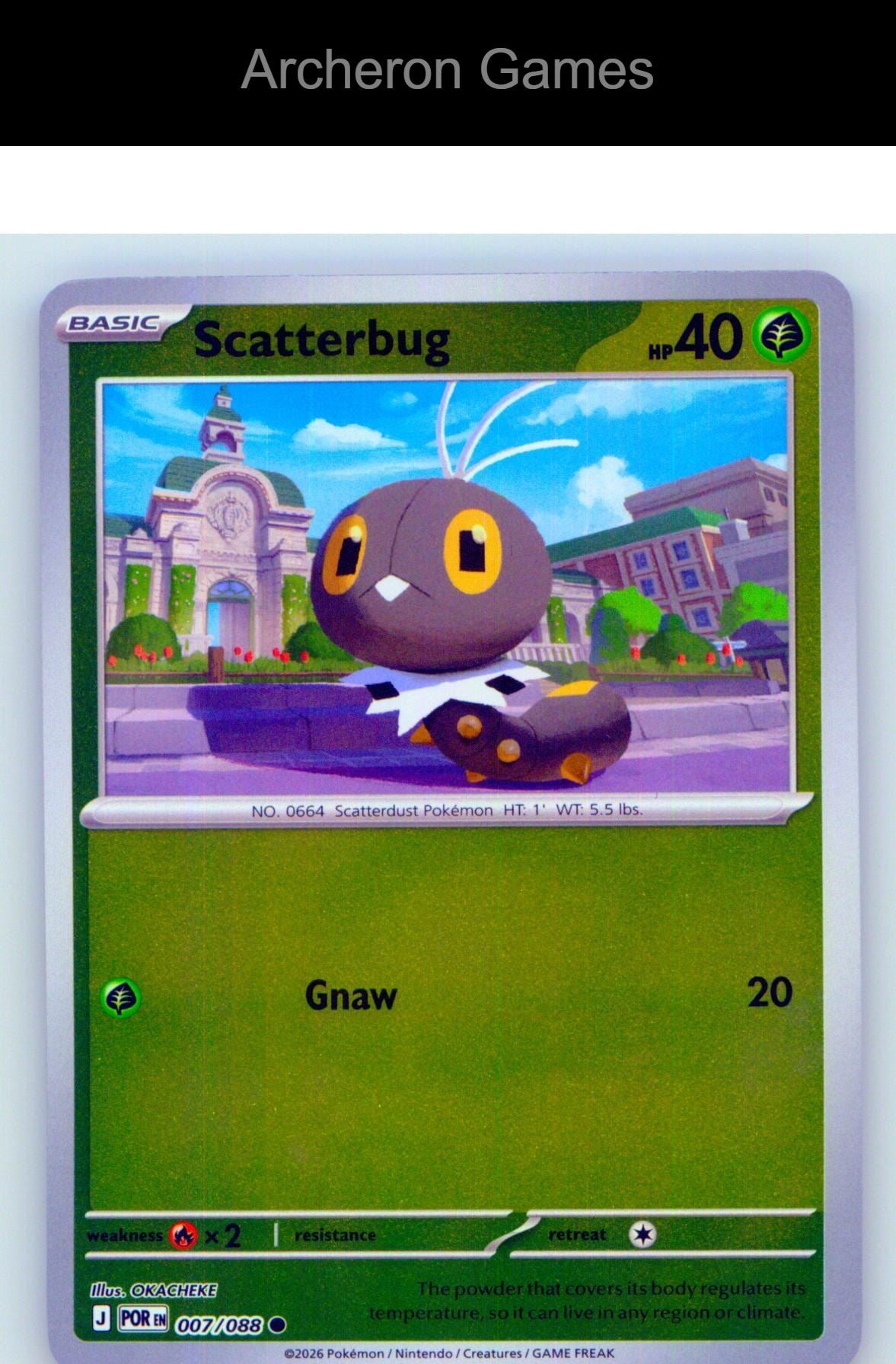 Pokemon Card Scatterbug ME03 007/088 C Perfect Order Reverse Holo