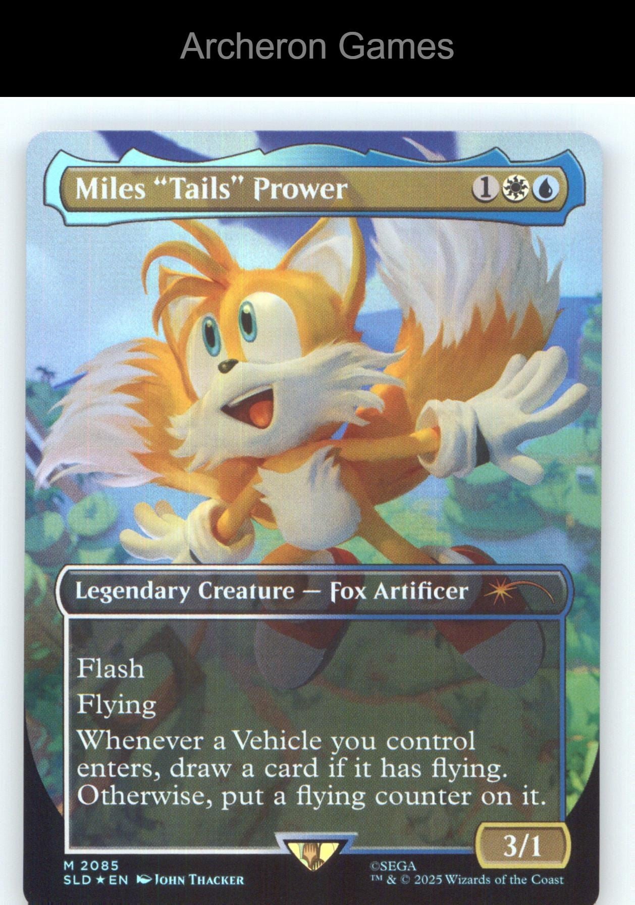 Miles "Tails" Prower (Rainbow Foil) SLD 2085 HOLO Mythic MTG Card NM/EX+