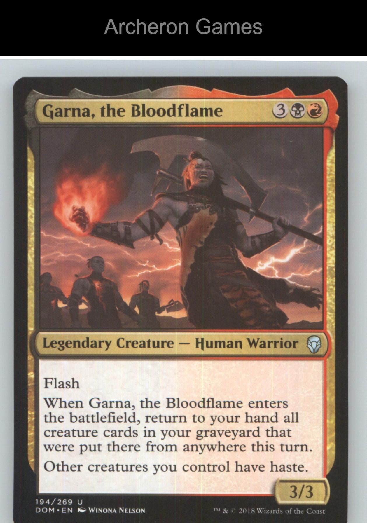 Garna, the Bloodflame DOM 194 UC MTG Card NM/EX+