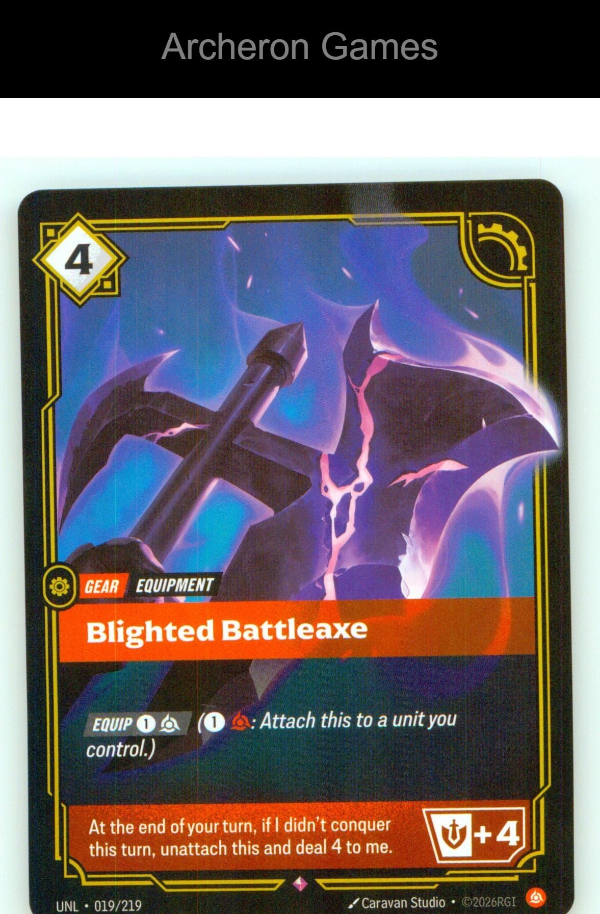Blighted Battleaxe UNL 019/219 R Unleashed Riftbound Card