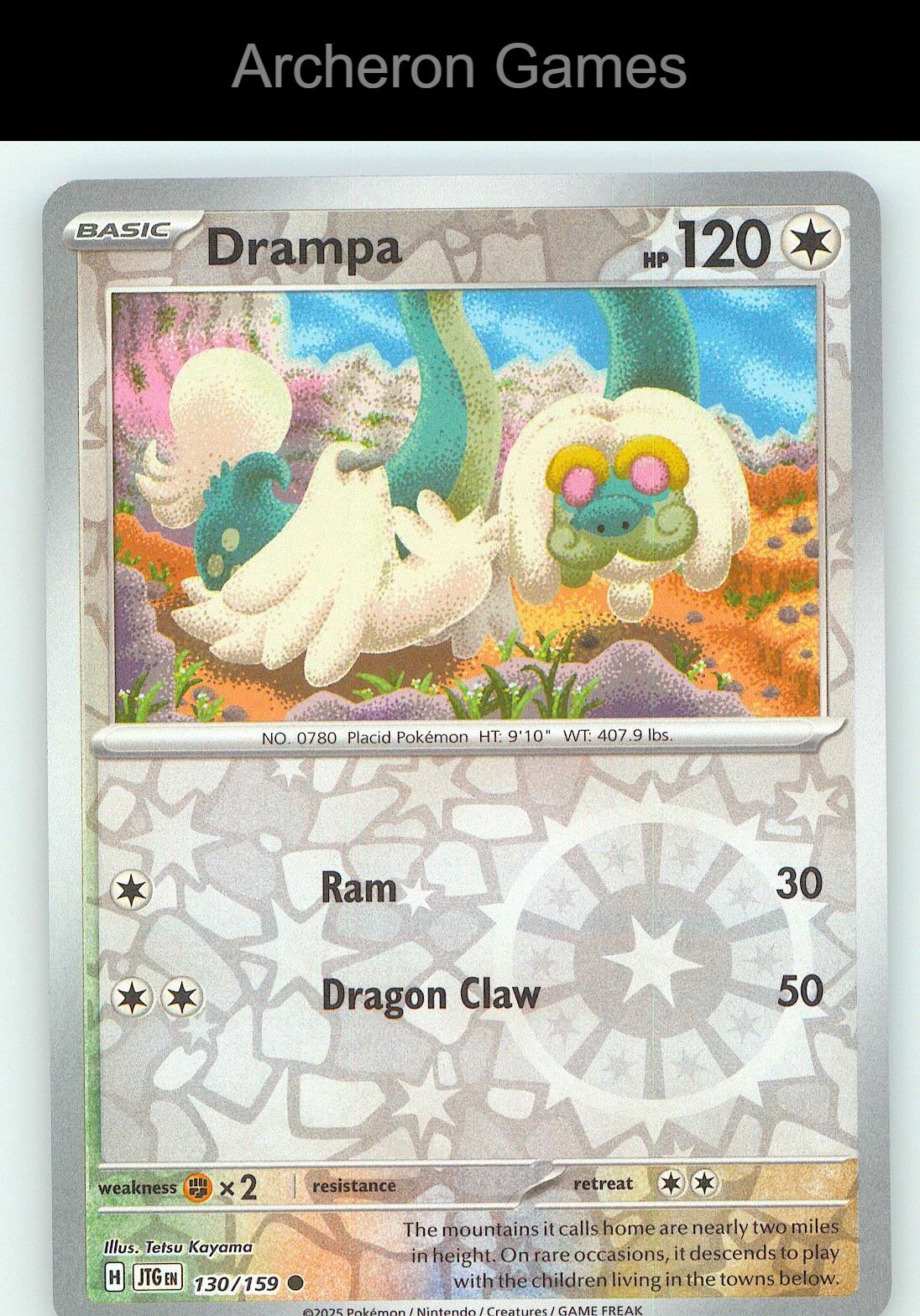 Pokemon Card Drampa JTG 130/159 C Journey Together Reverse Holo