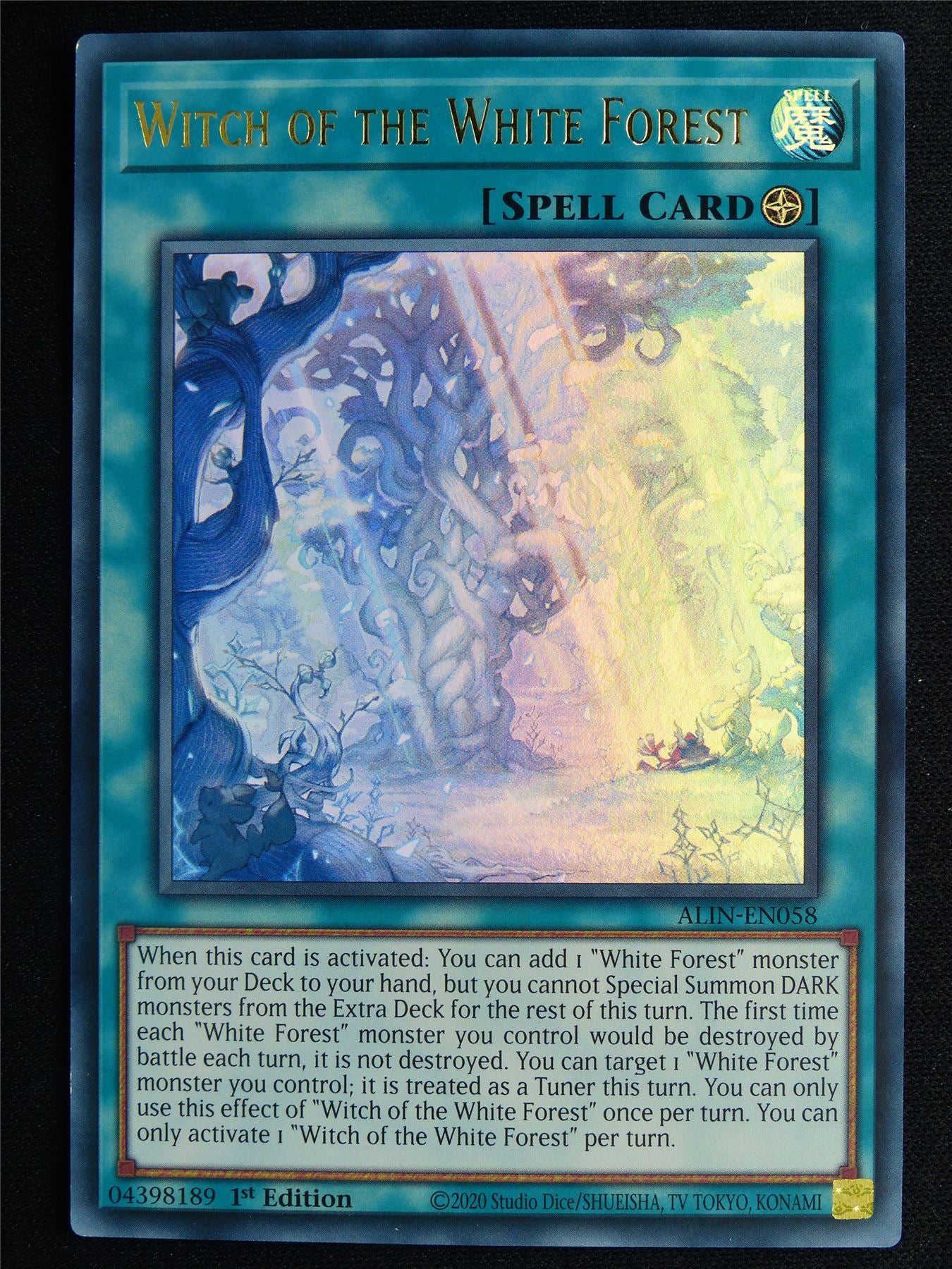 yugioh tech cards Witch of the White Forest ALIN Ultra Rare