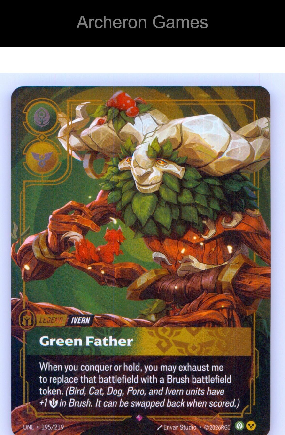 Ivern - Green Father UNL 195/219 R Unleashed Riftbound Card