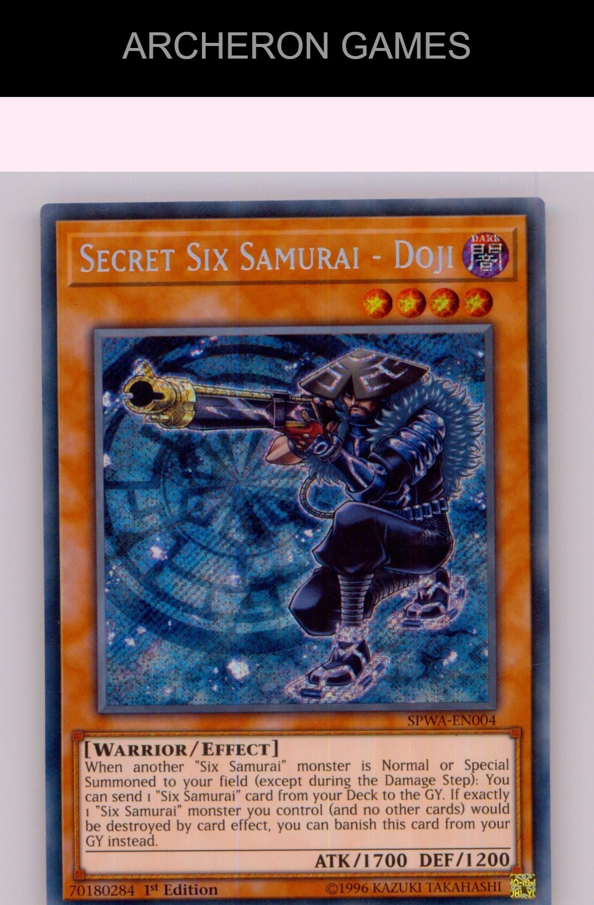 Secret Six Samurai - Doji SEC YUGIOH Card 1st Edition