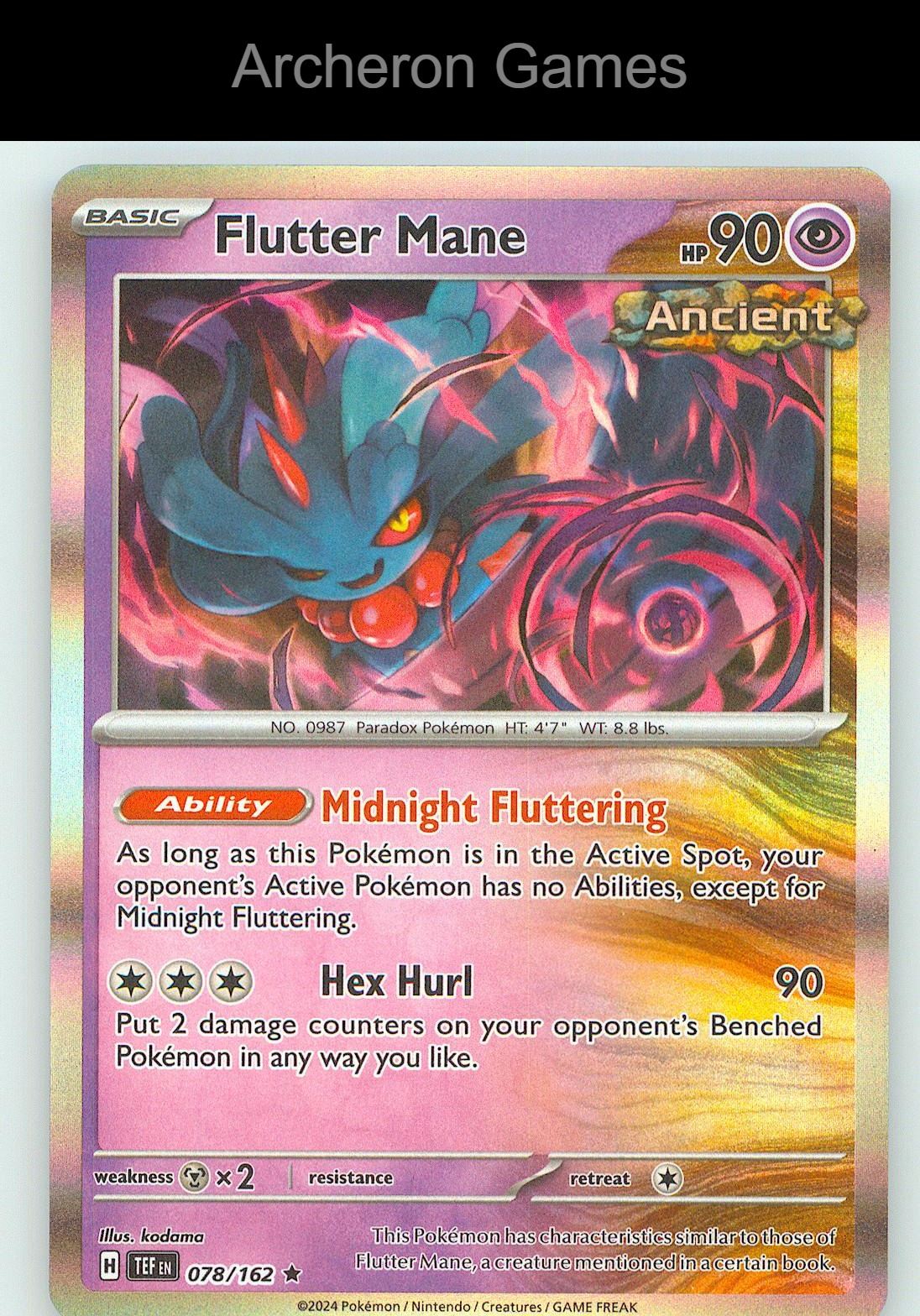 Pokemon Card Flutter Mane PR 78/162 R Deck Exclusives