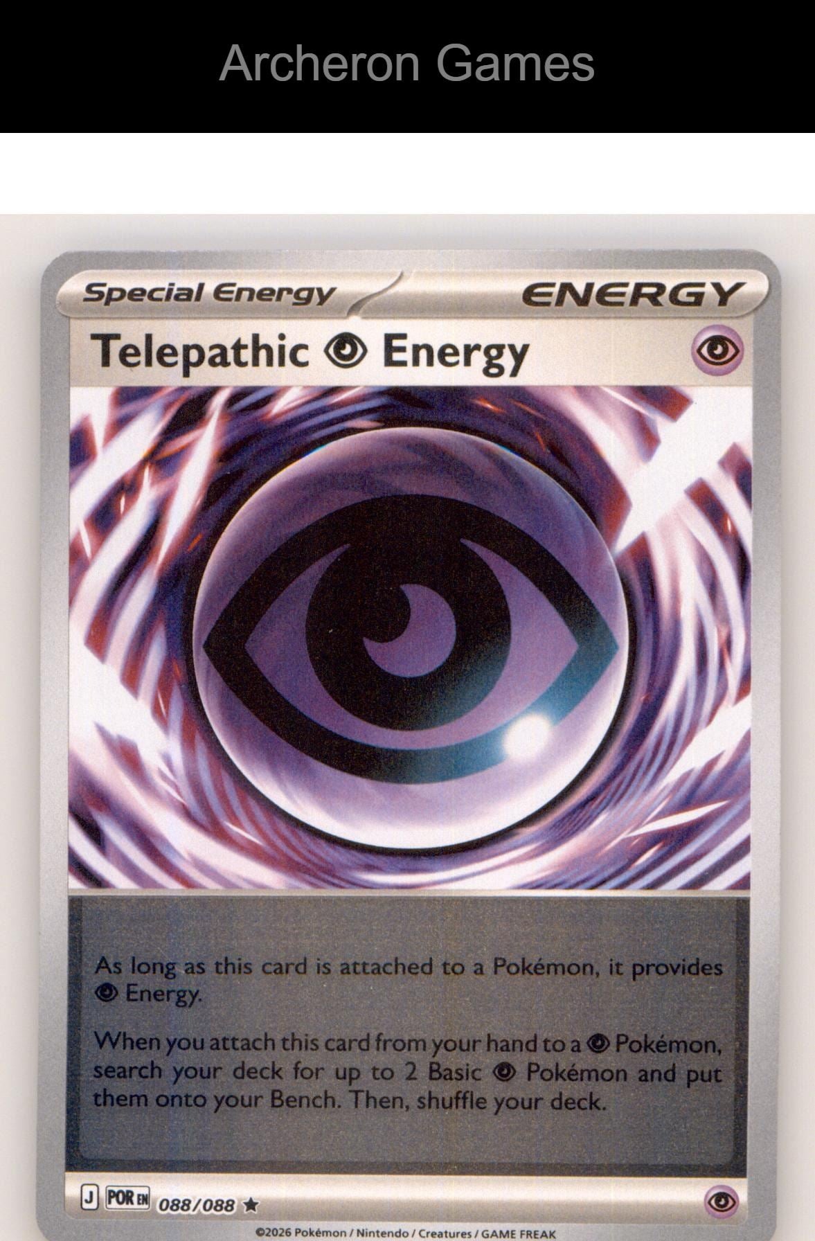 Pokemon Card Telepathic Psychic Energy ME03 088/088 R Perfect Order Reverse Holo