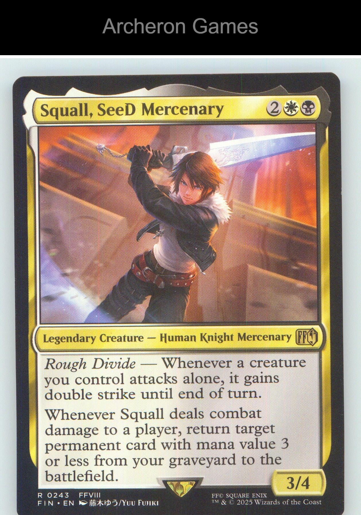 Squall, SeeD Mercenary FIN 243 R MTG Card NM/EX+