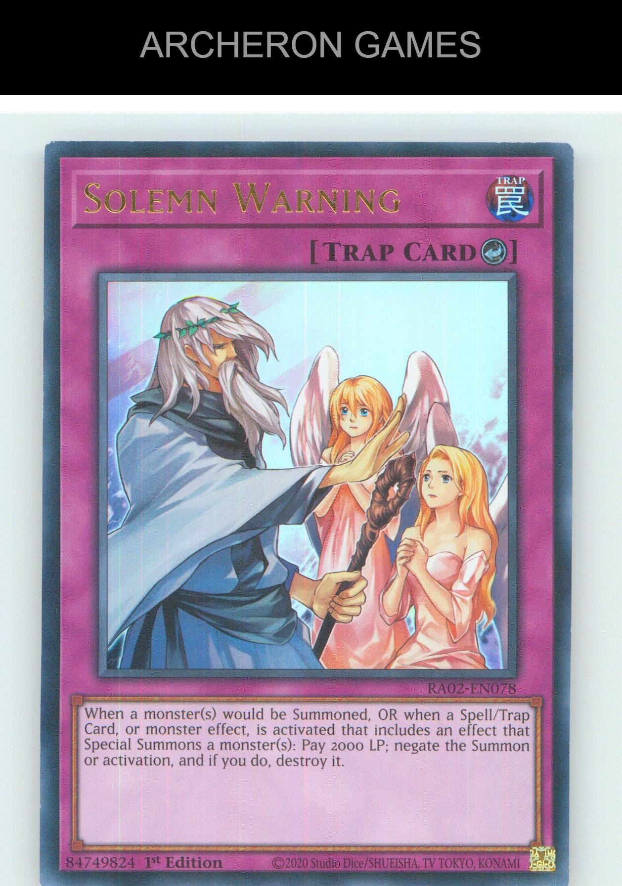 Solemn Warning (UR) UR YUGIOH Card 1st Edition