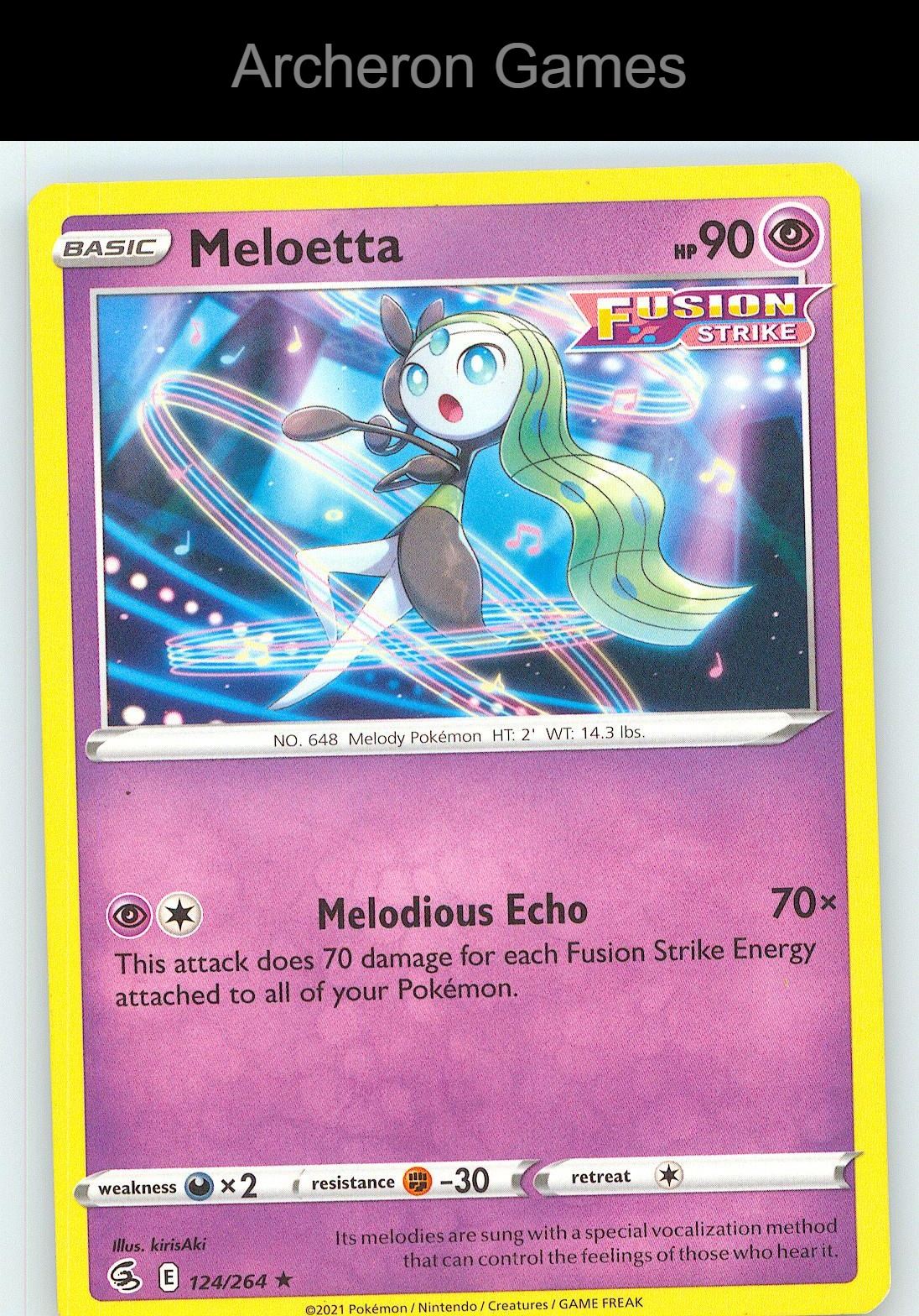Pokemon Card Meloetta FST 124/264 R Fusion Strike