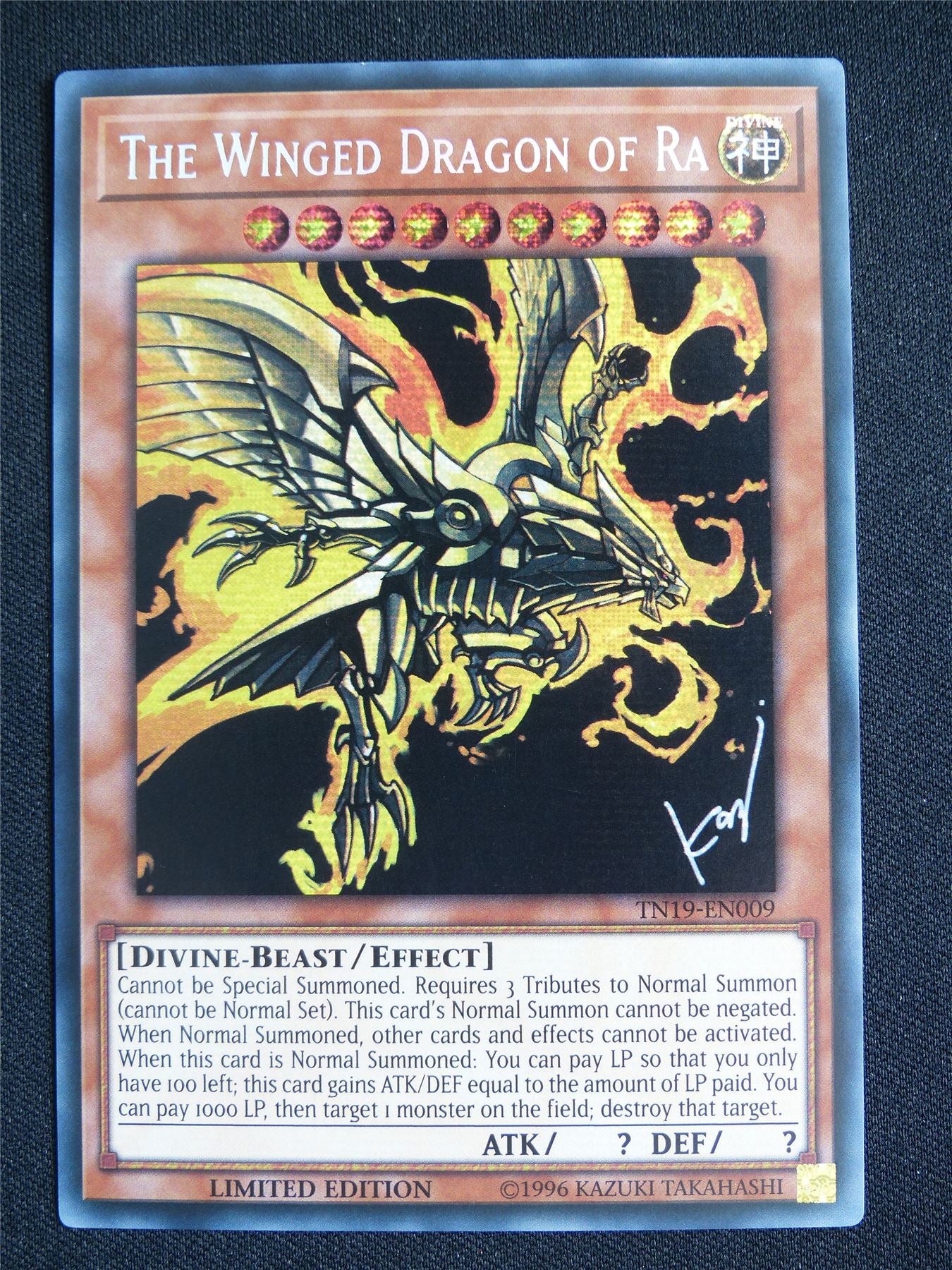 The Winged Dragon of Ra TN19 Secret Rare - lim ed Yugioh Card #4ZQ