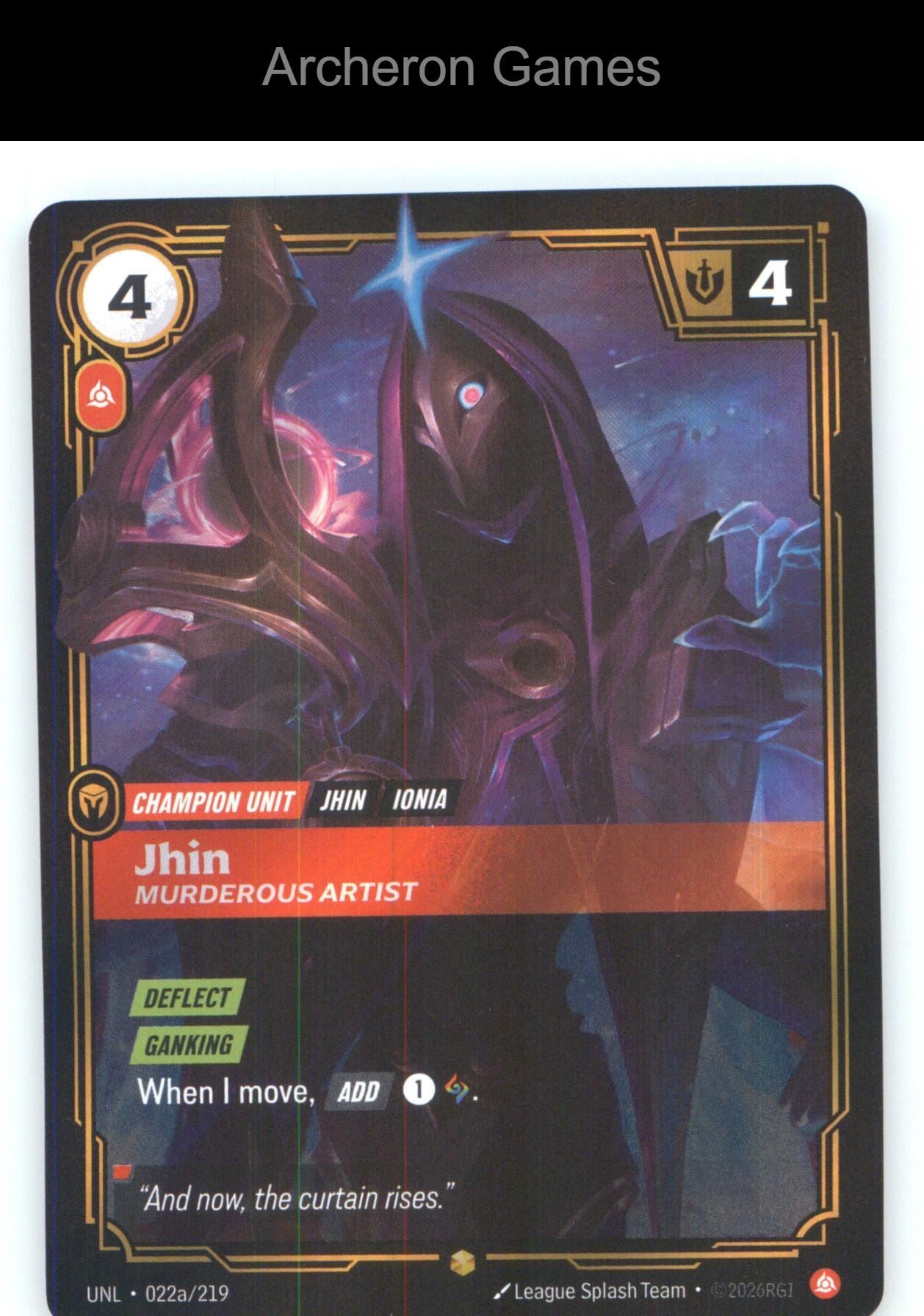 Jhin - Murderous Artist (Alt Art) UNL 022a/219 Unleashed Riftbound Card Foil