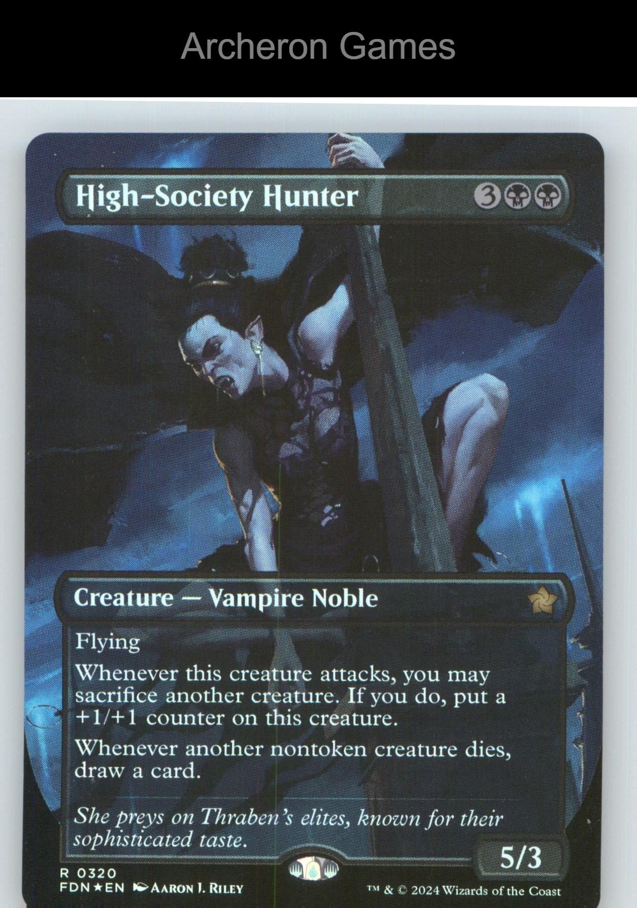 High-Society Hunter (Borderless) FDN 320 R MTG Card NM/EX+ Foil