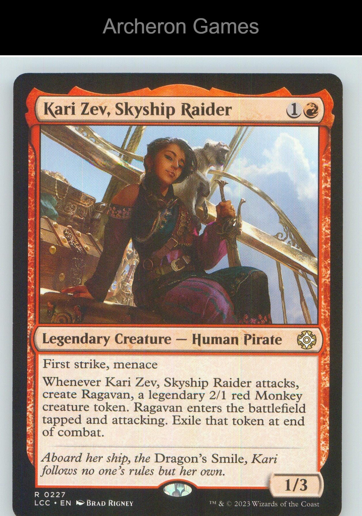 Kari Zev, Skyship Raider LCC 227 R MTG Card NM/EX+