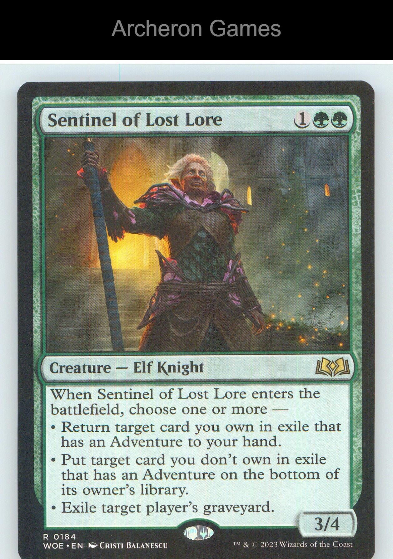 Sentinel of Lost Lore WOE 184 R MTG Card NM/EX+