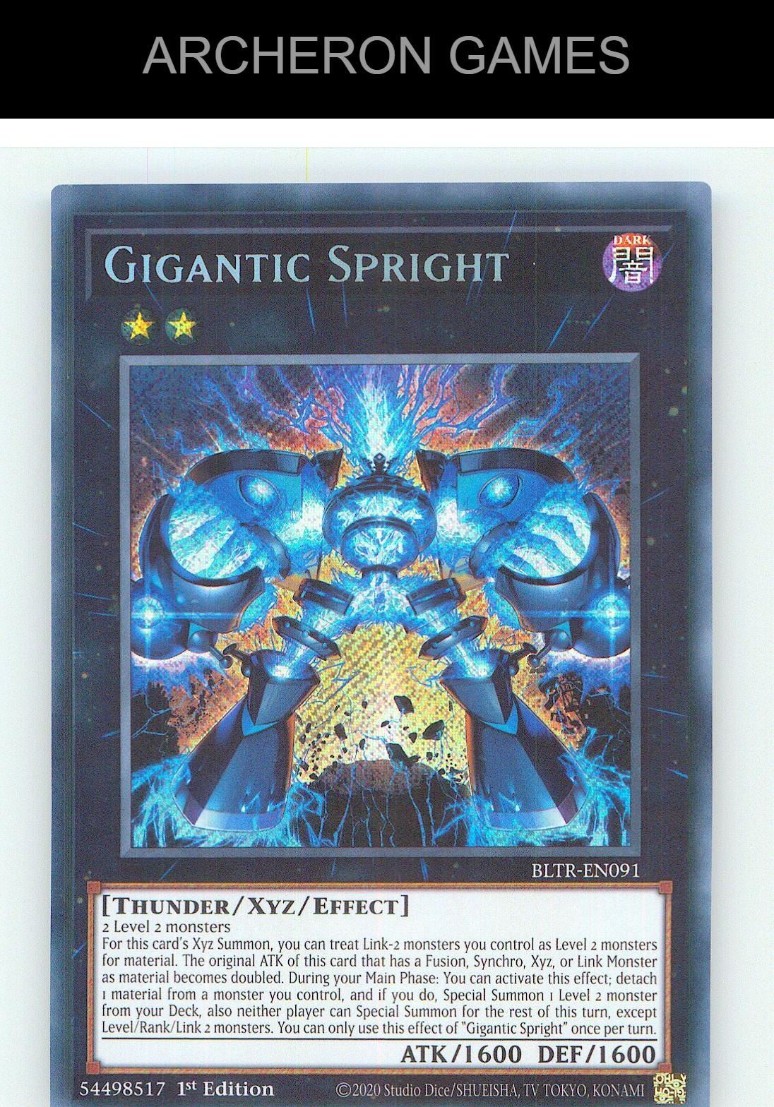 Gigantic Spright SEC YUGIOH Card 1st Edition