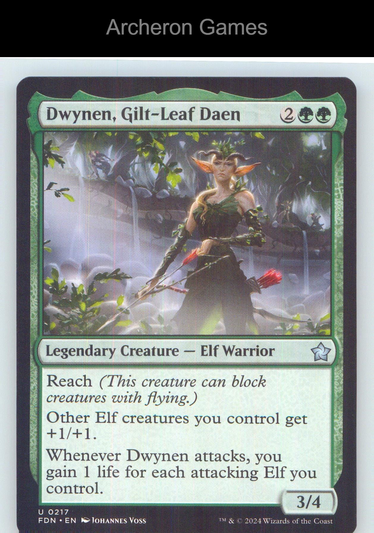 Dwynen, Gilt-Leaf Daen FDN 217 UC MTG Card NM/EX+