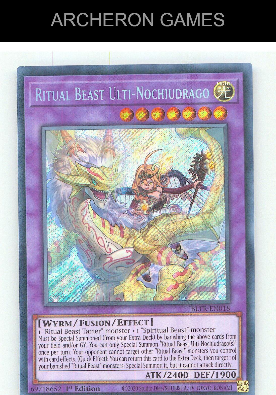 Ritual Beast Ulti-Nochiudrago SEC YUGIOH Card 1st Edition