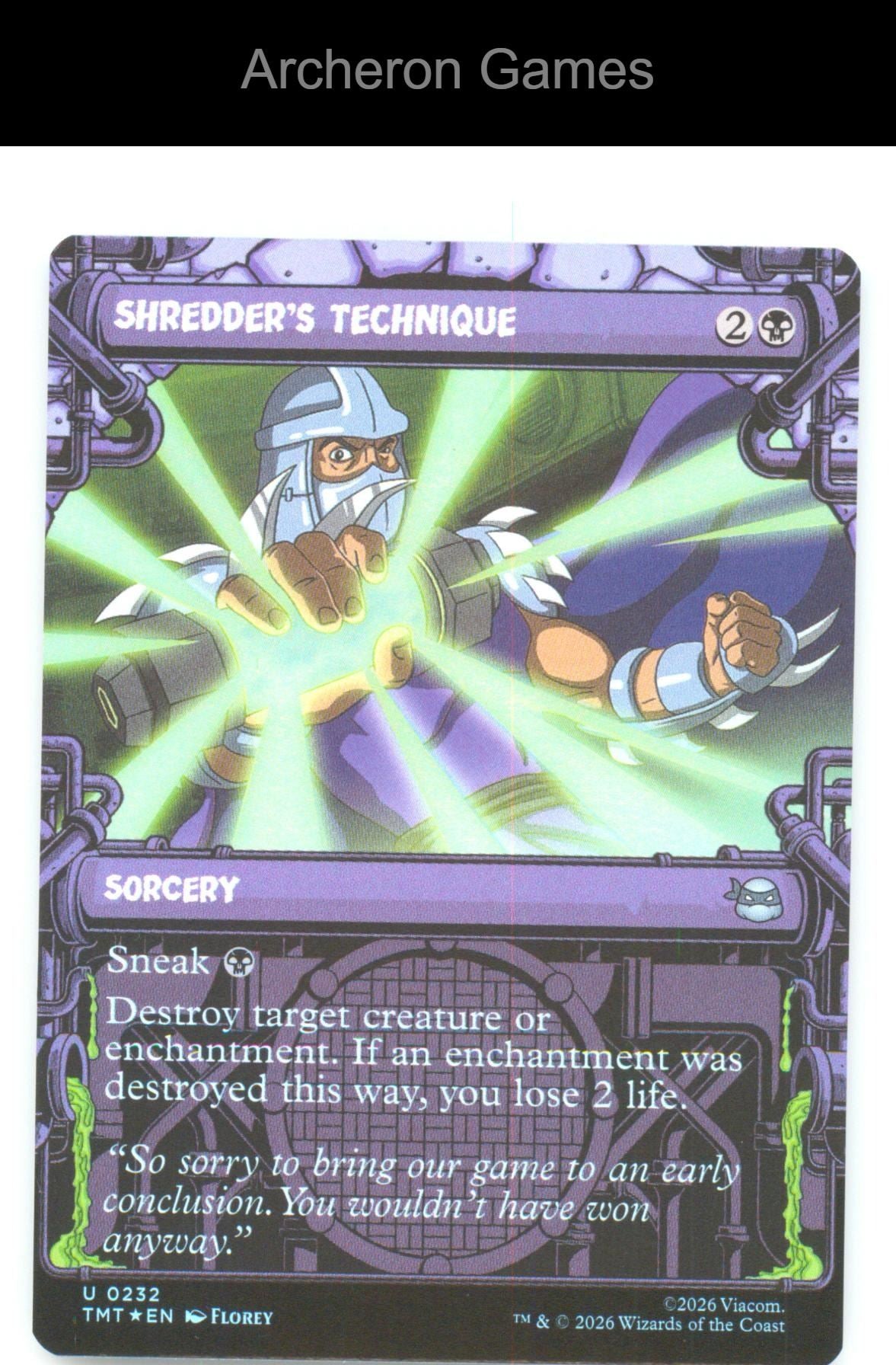 Shredder's Technique (Showcase) TMT 0232 UC MTG Card NM/EX+ Foil