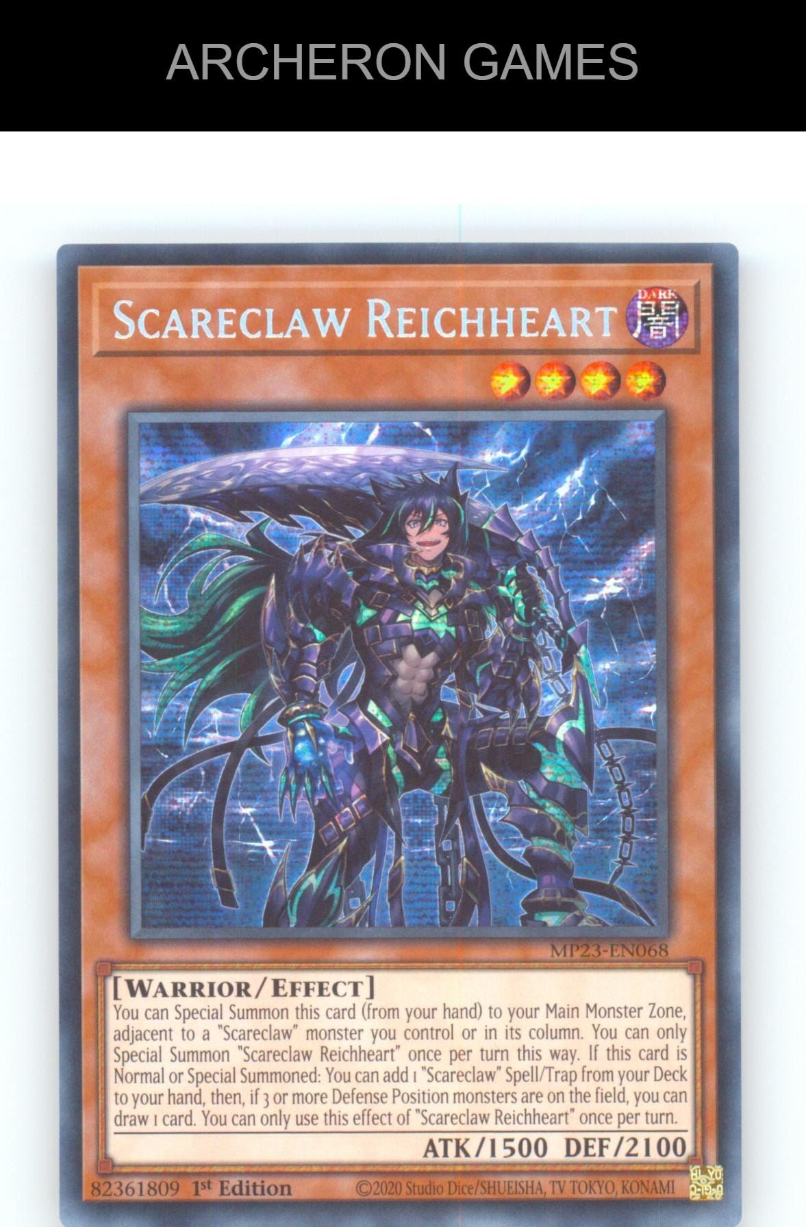 Scareclaw Reichheart Prismatic Secret Rare YUGIOH Card 1st Edition