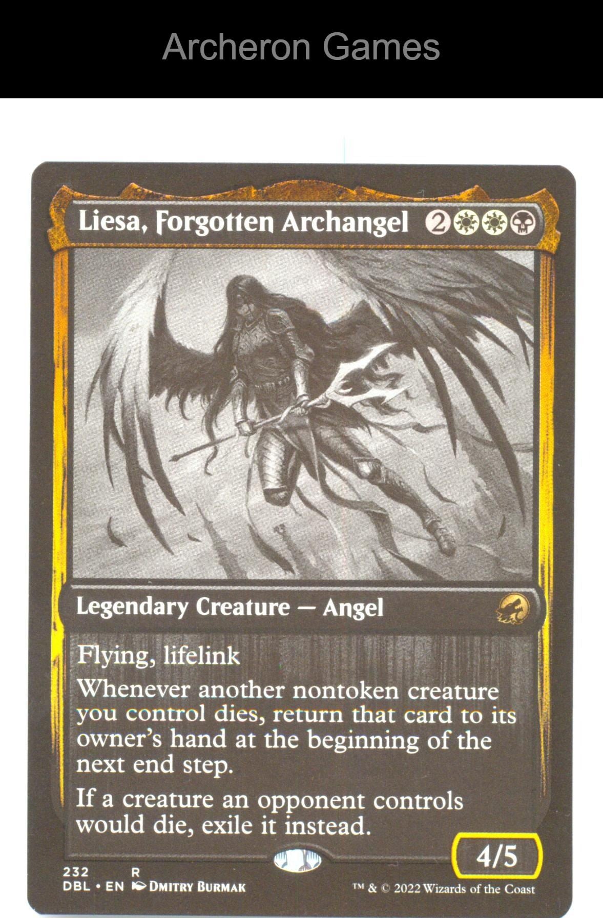 Liesa, Forgotten Archangel DBL 232 R MTG Card Innistrad: Double Feature FOIL
