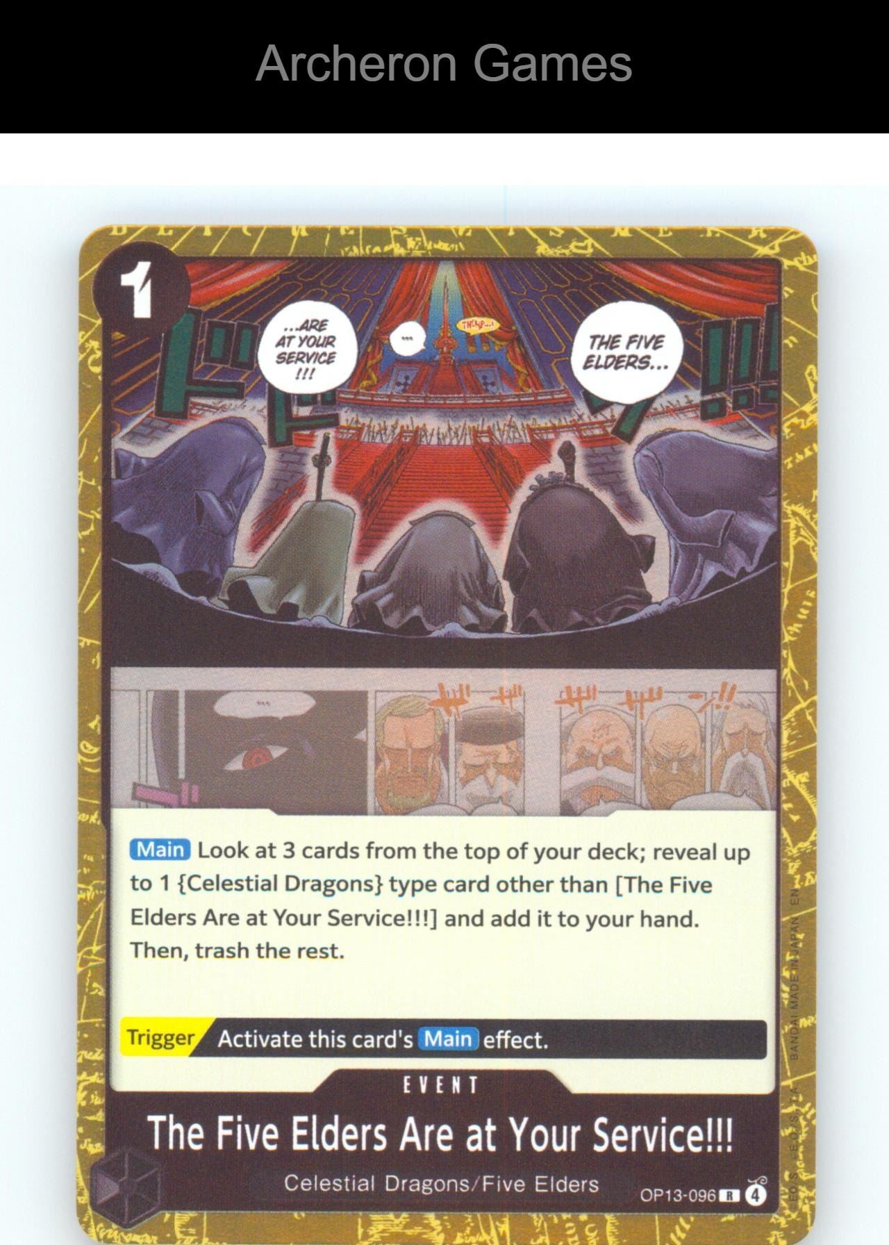 The Five Elders Are at Your Service!!! OP13-096 R One Piece Card NM/EX+ Foil