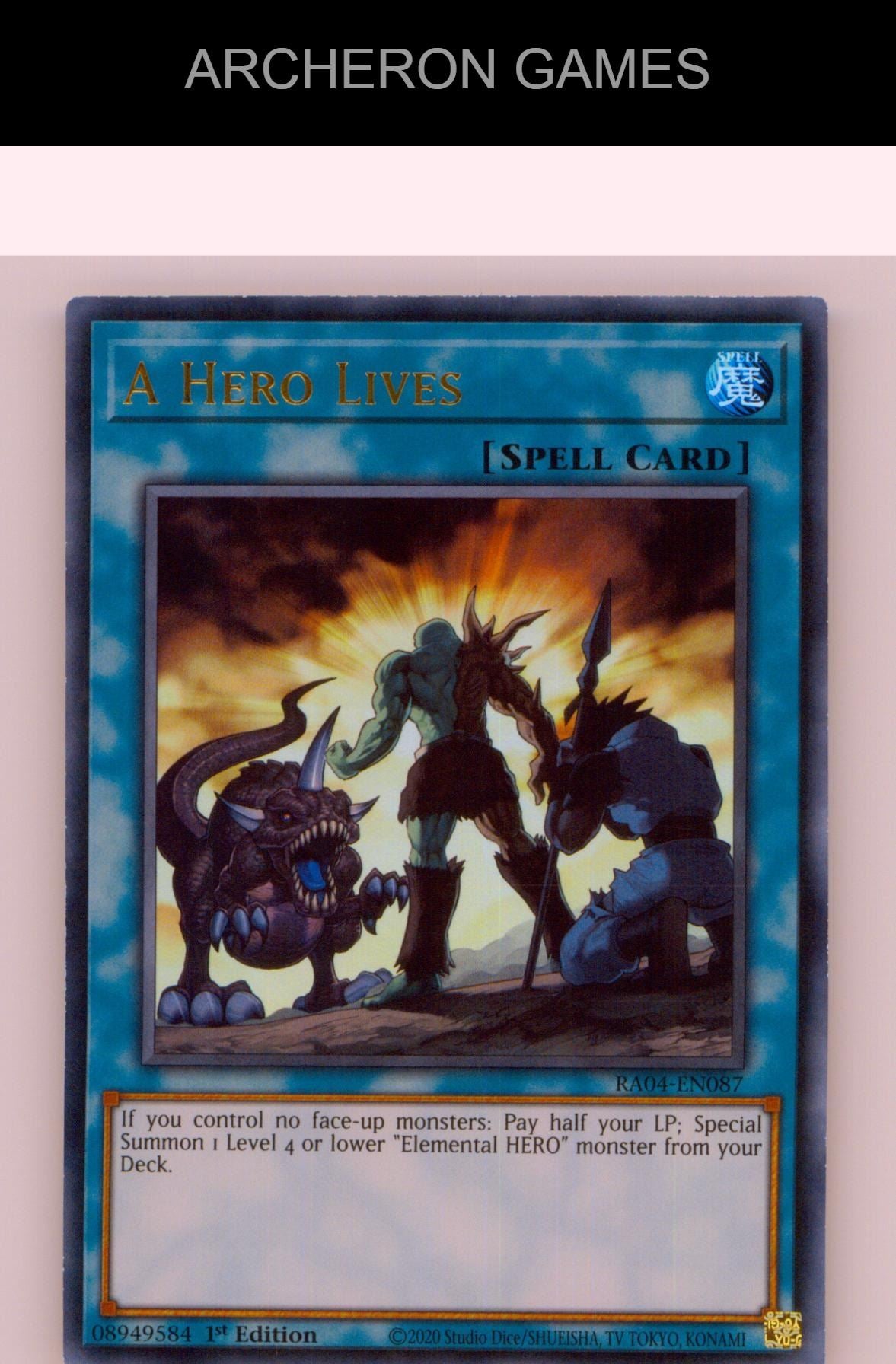 A Hero Lives Ultra Rare YUGIOH Card 1st Edition