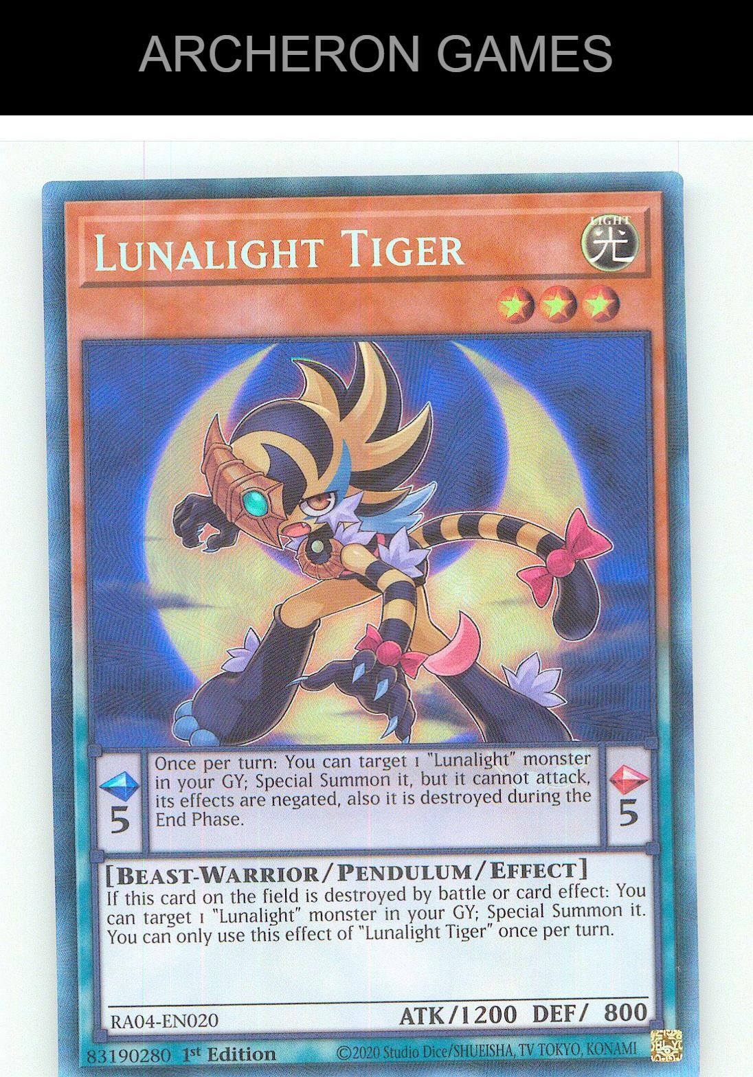 Lunalight Tiger (PCR) Prismatic Collector's Rare YUGIOH Card 1st Edition