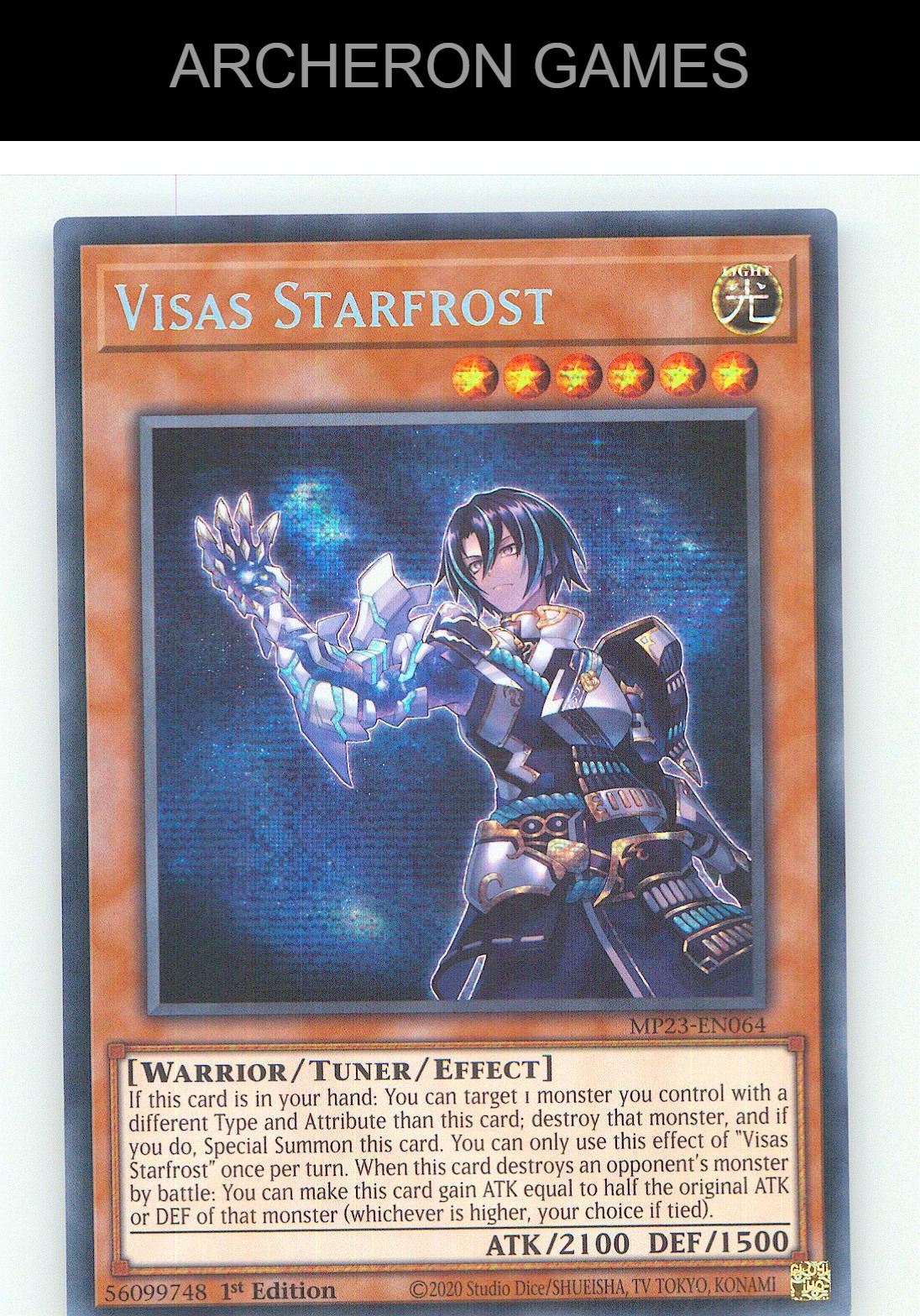 Visas Starfrost Prismatic Secret Rare YUGIOH Card 1st Edition
