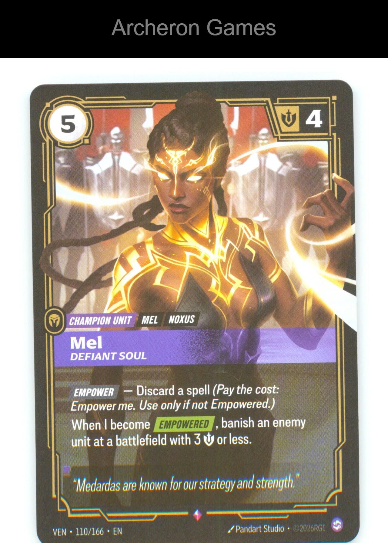 Mel - Defiant Soul VEN 110/166 R Vendetta Riftbound Card Foil