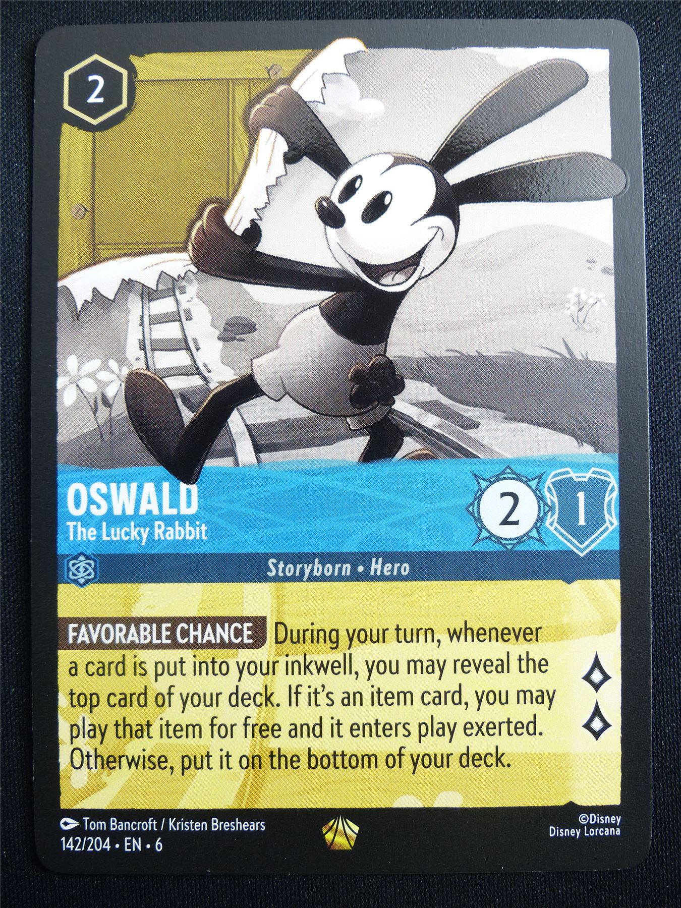 Oswald The lucky Rabbit 142/204 - Lorcana Card #4FN