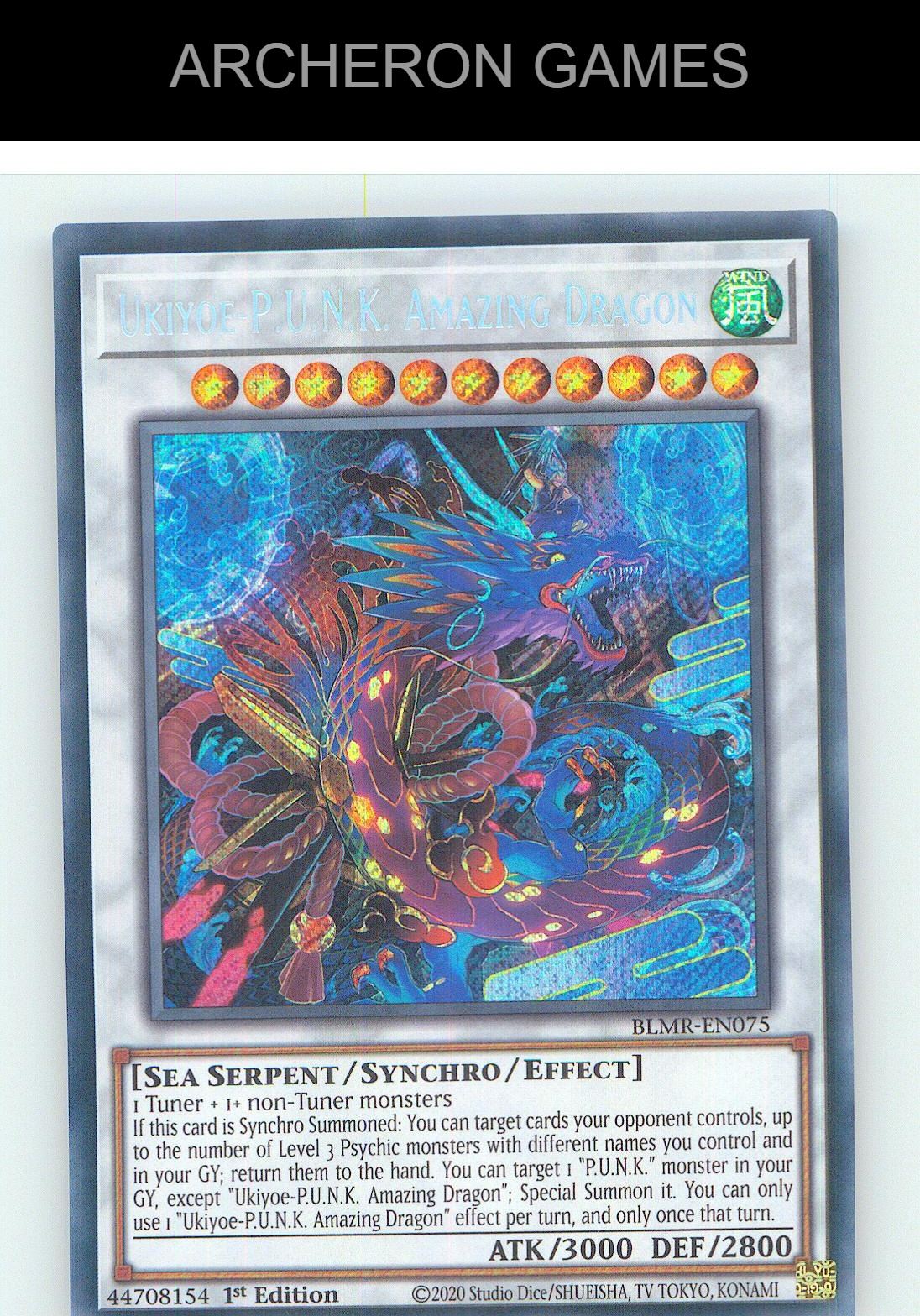 Ukiyoe-P.U.N.K. Amazing Dragon SEC YUGIOH Card 1st Edition