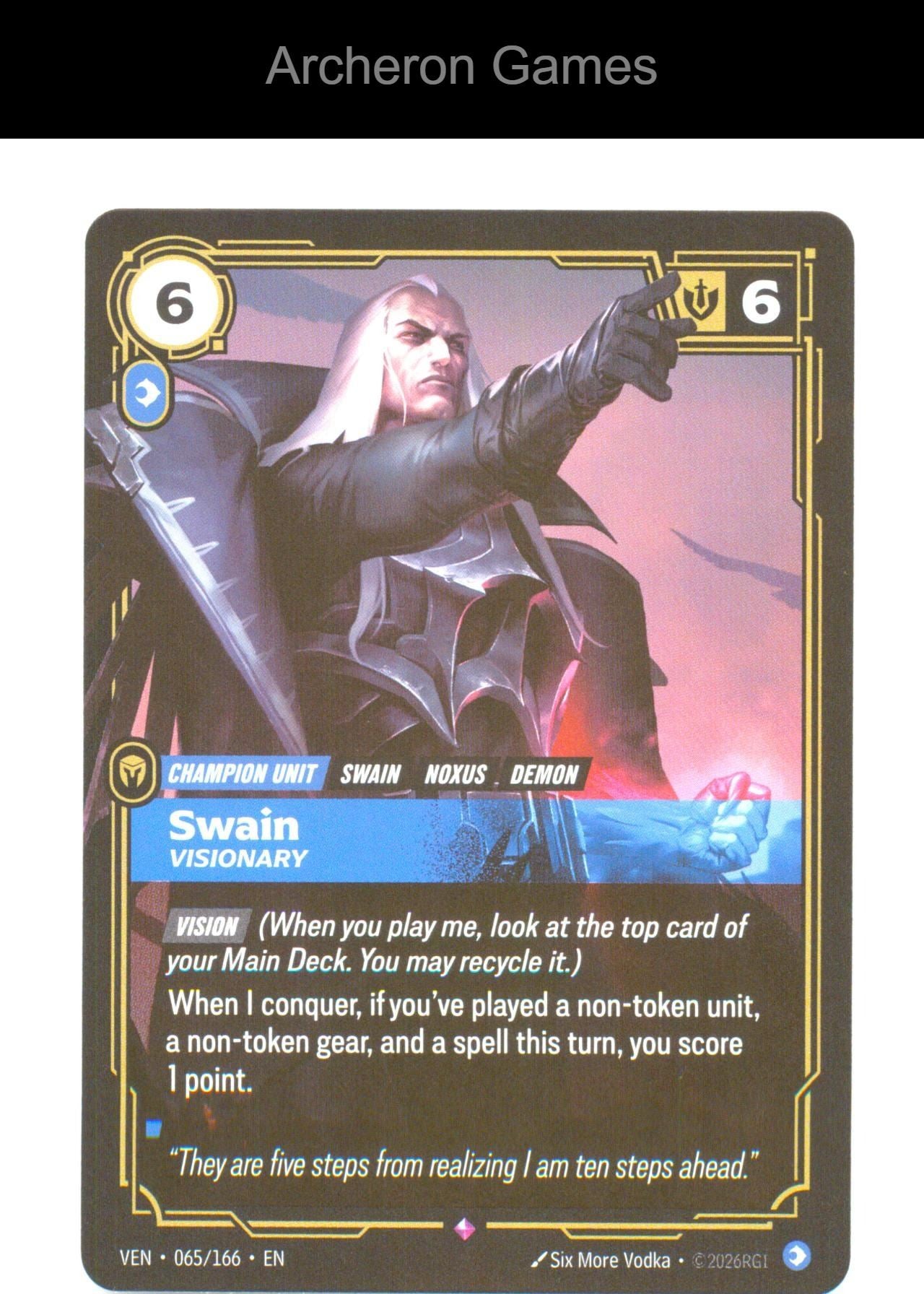 Swain - Visionary VEN 065/166 R Vendetta Riftbound Card Foil