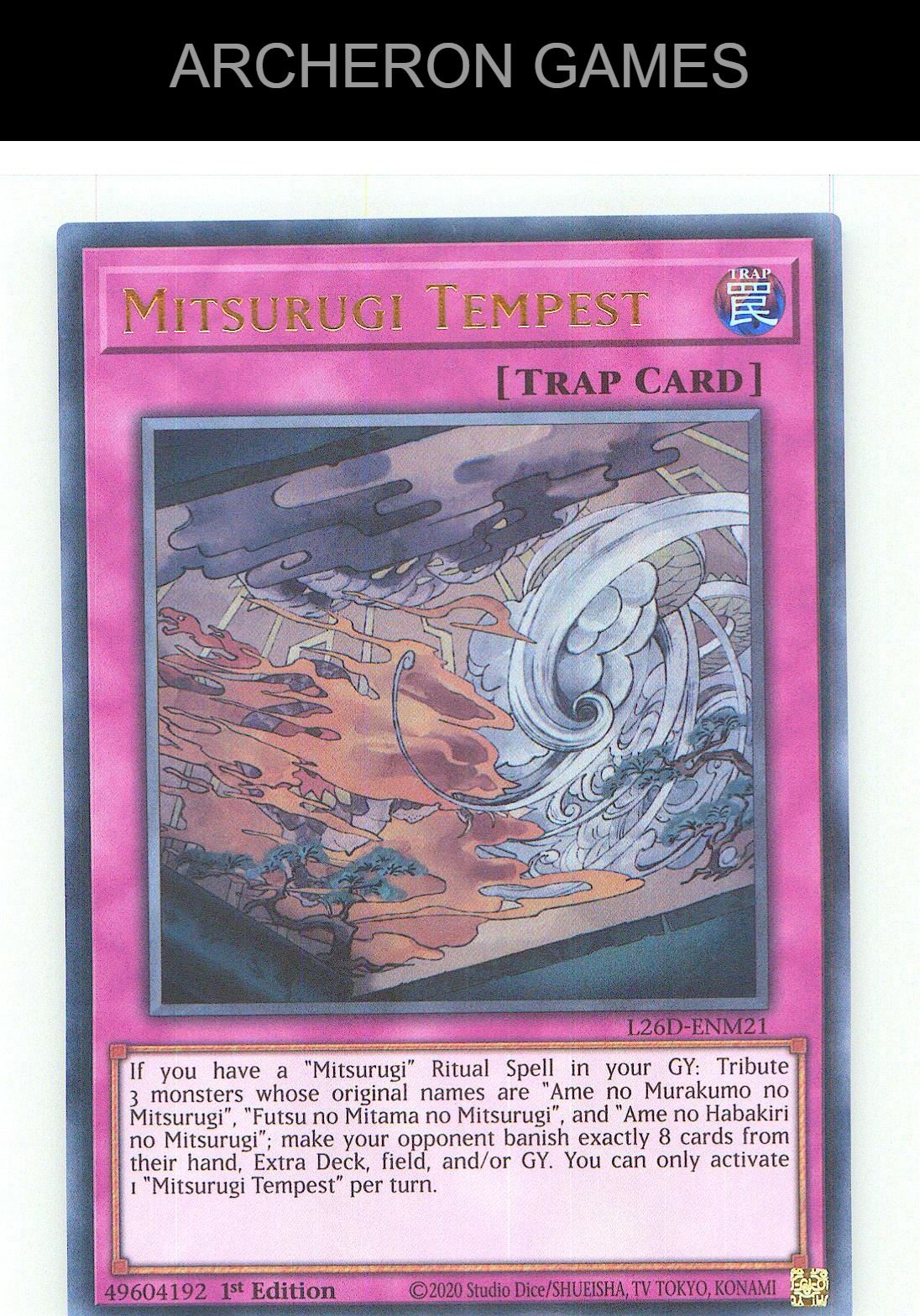Mitsurugi Tempest Ultra Rare YUGIOH Card 1st Edition
