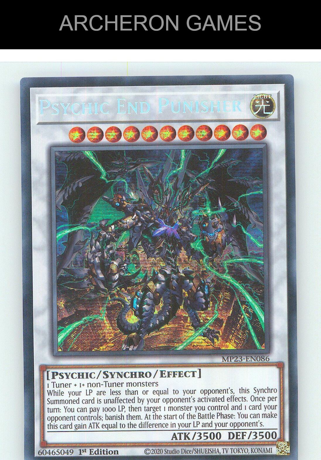 Psychic End Punisher Prismatic Secret Rare YUGIOH Card 1st Edition