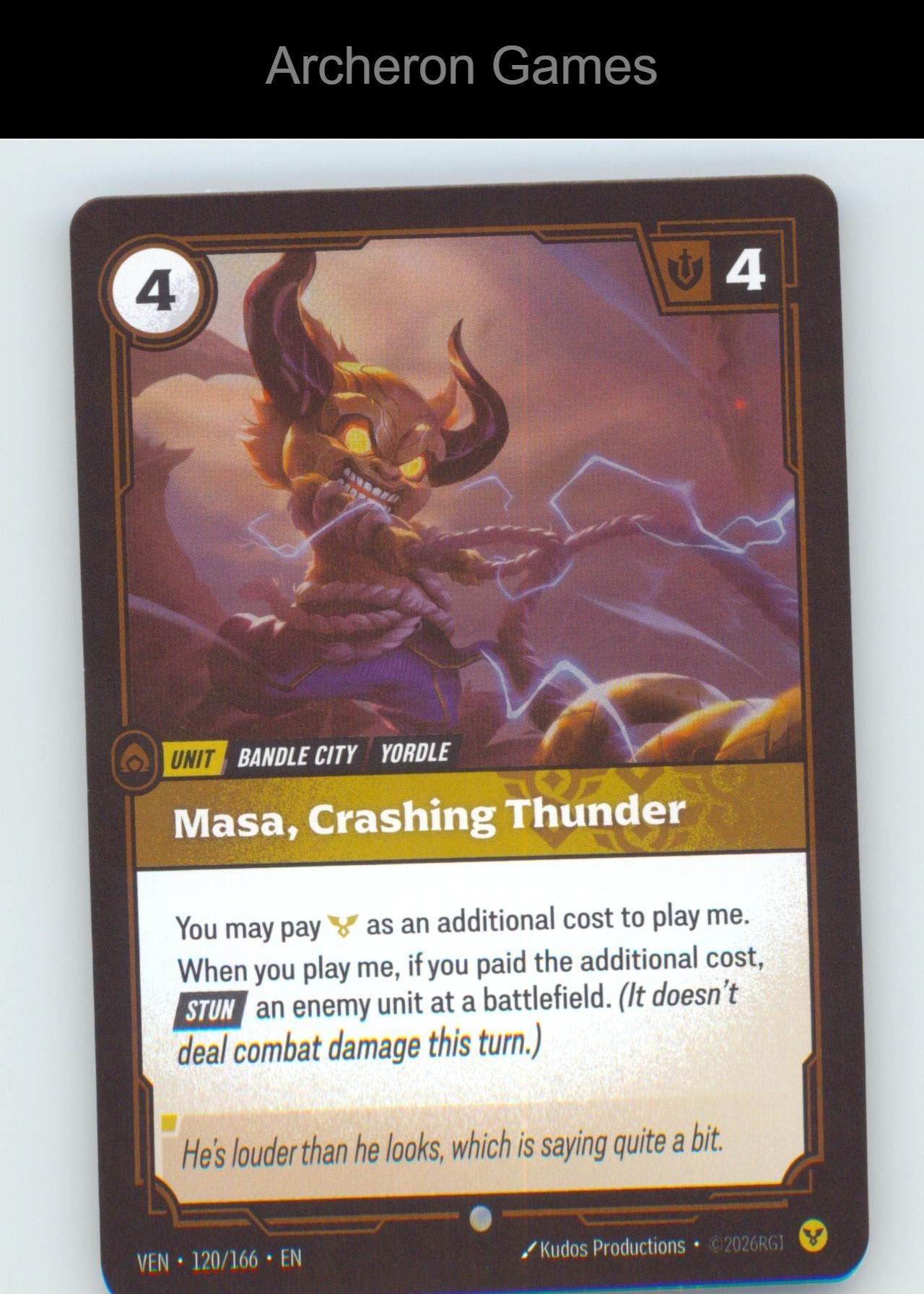 Masa, Crashing Thunder VEN 120/166 C Vendetta Riftbound Card Foil