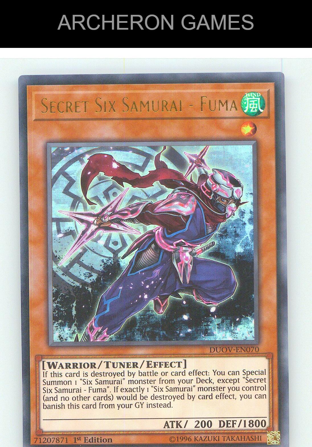 Secret Six Samurai - Fuma Ultra Rare YUGIOH Card 1st Edition