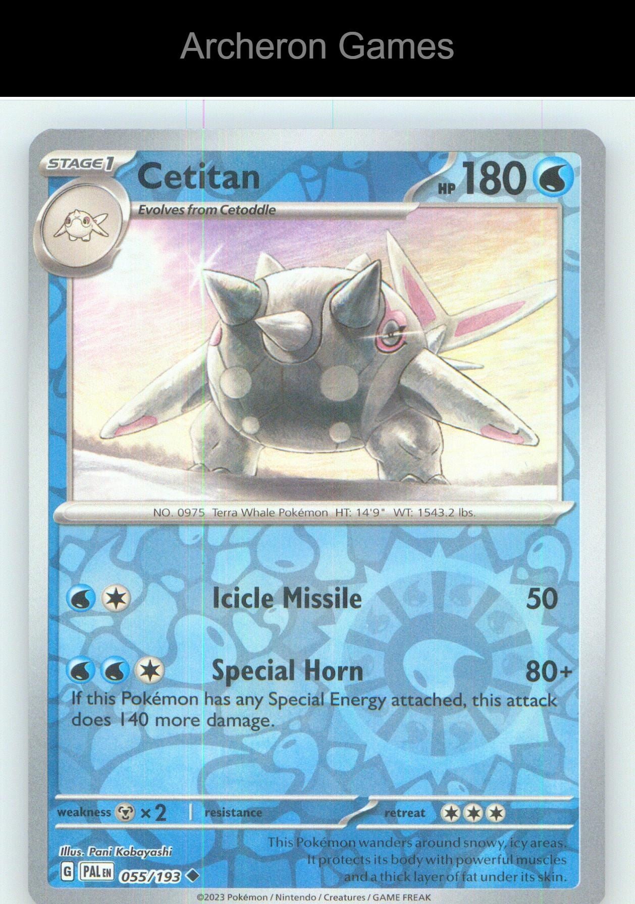 Pokemon Card Cetitan PAL 055/193 UC Paldea Evolved Reverse Holo