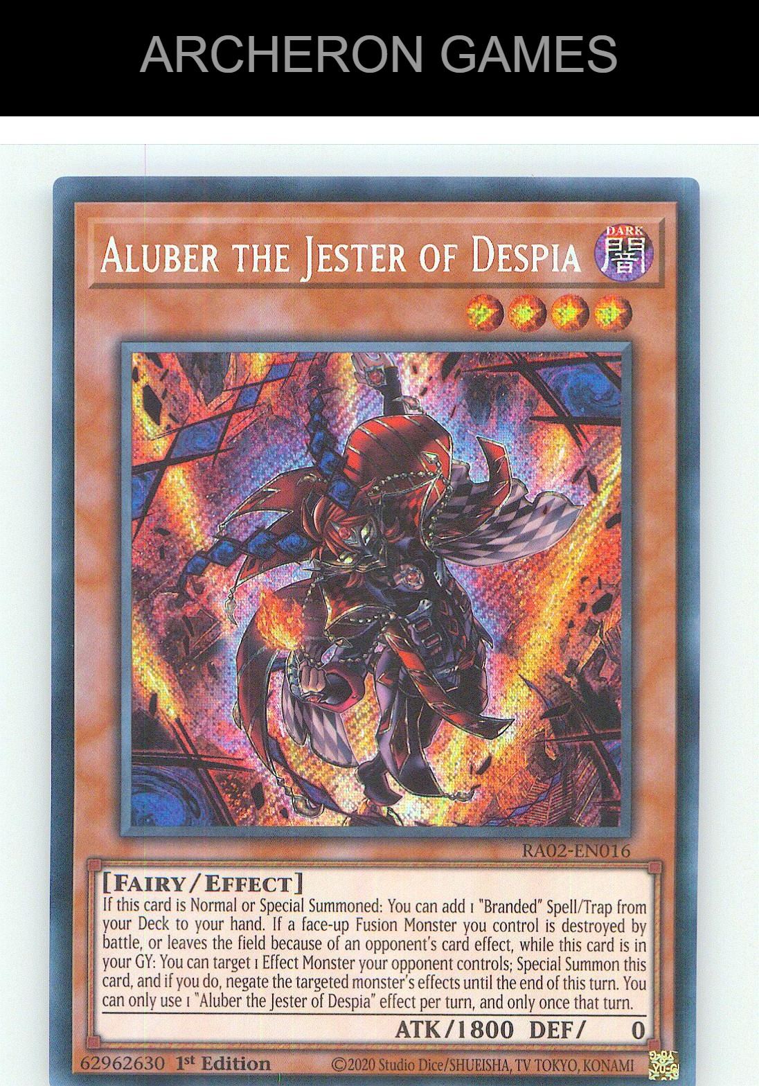 Aluber the Jester of Despia (Secret Rare) SEC YUGIOH Card 1st Edition
