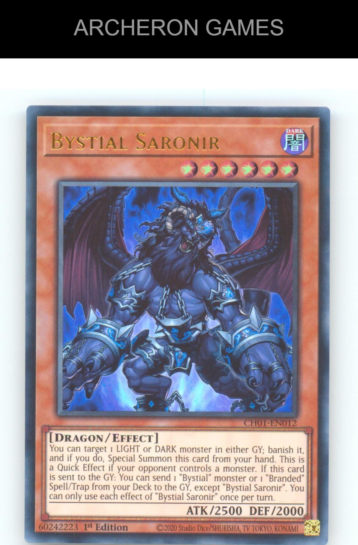 Bystial Saronir Ultra Rare YUGIOH Card 1st Edition