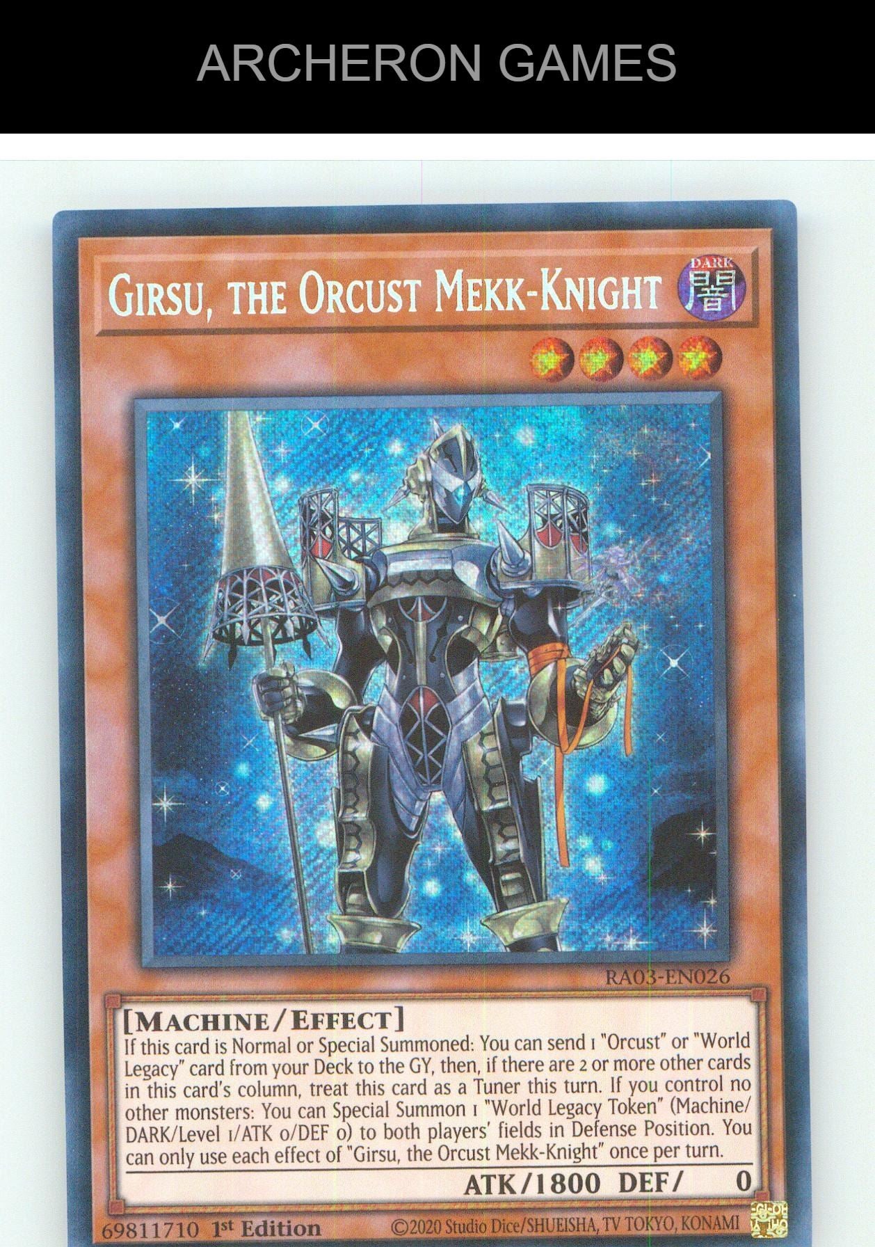 Girsu, the Orcust Mekk-Knight (Secret Rare) SEC YUGIOH Card 1st Edition