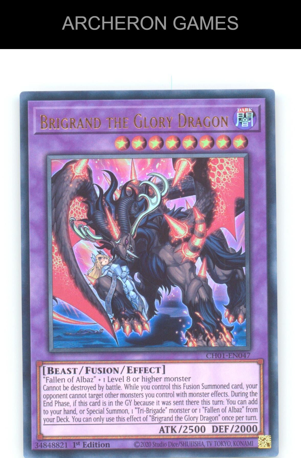 Brigrand the Glory Dragon Ultra Rare YUGIOH Card 1st Edition