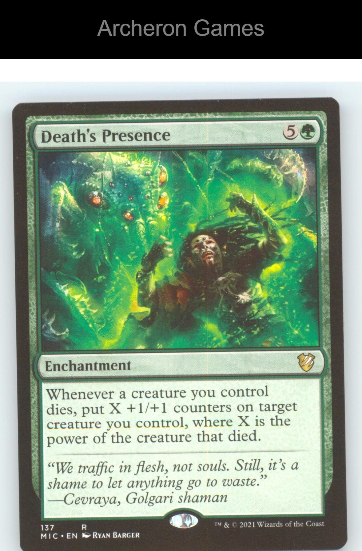 Death's Presence MIC 137 R MTG Card NM/EX+