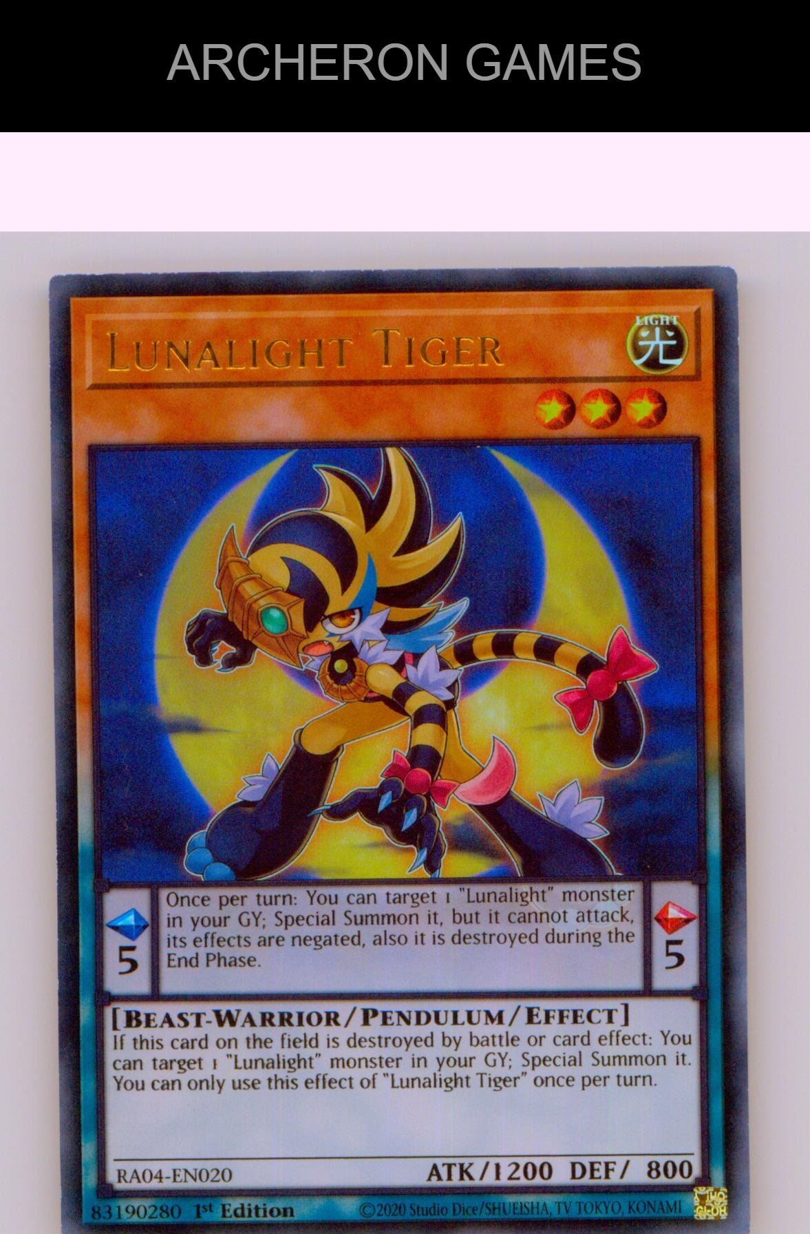 Lunalight Tiger (UR) Ultra Rare YUGIOH Card 1st Edition
