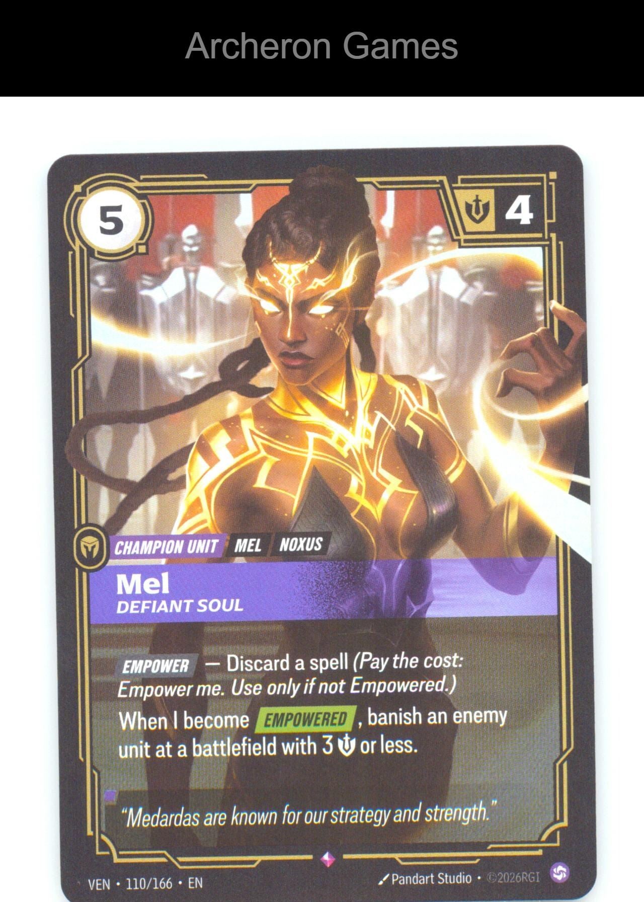 Mel - Defiant Soul VEN 110/166 R Vendetta Riftbound Card Foil