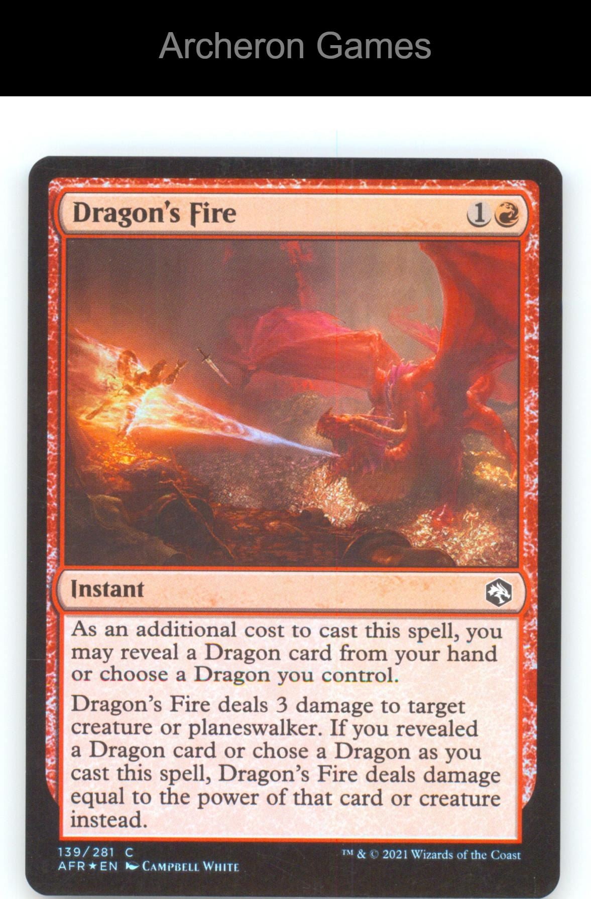 Dragon's Fire AFR 139 C MTG Card Adventures in the Forgotten Realms Foil