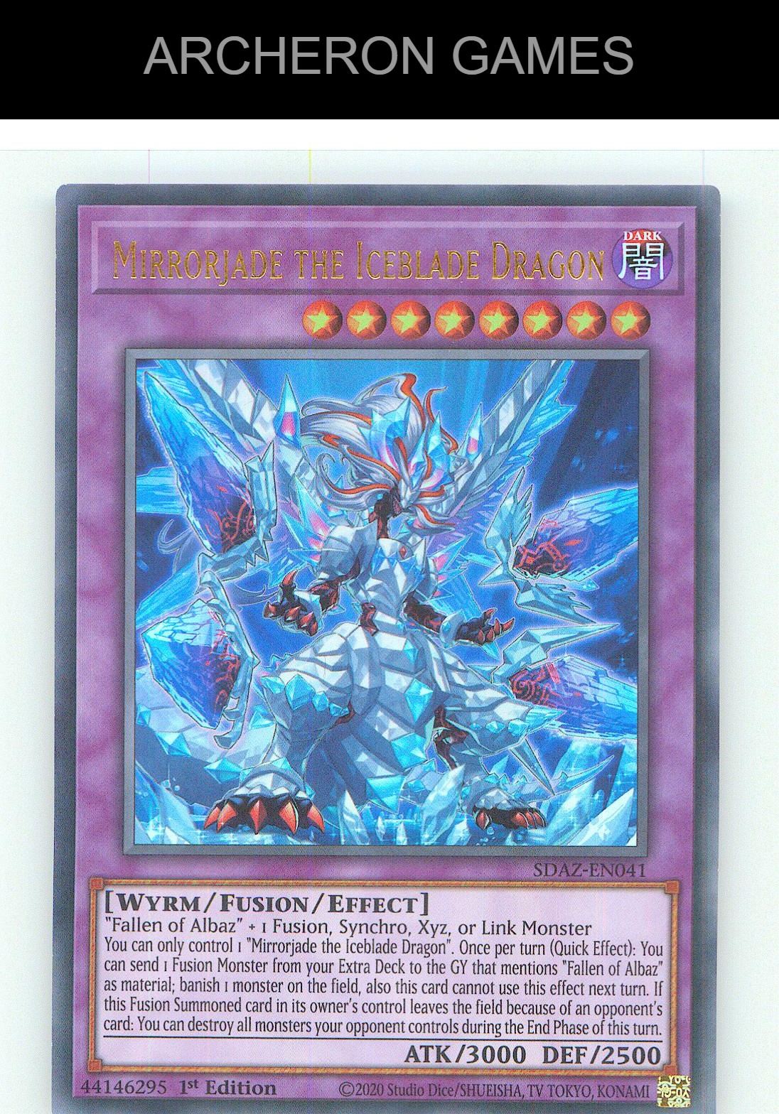 Mirrorjade the Iceblade Dragon Ultra Rare YUGIOH Card 1st Edition