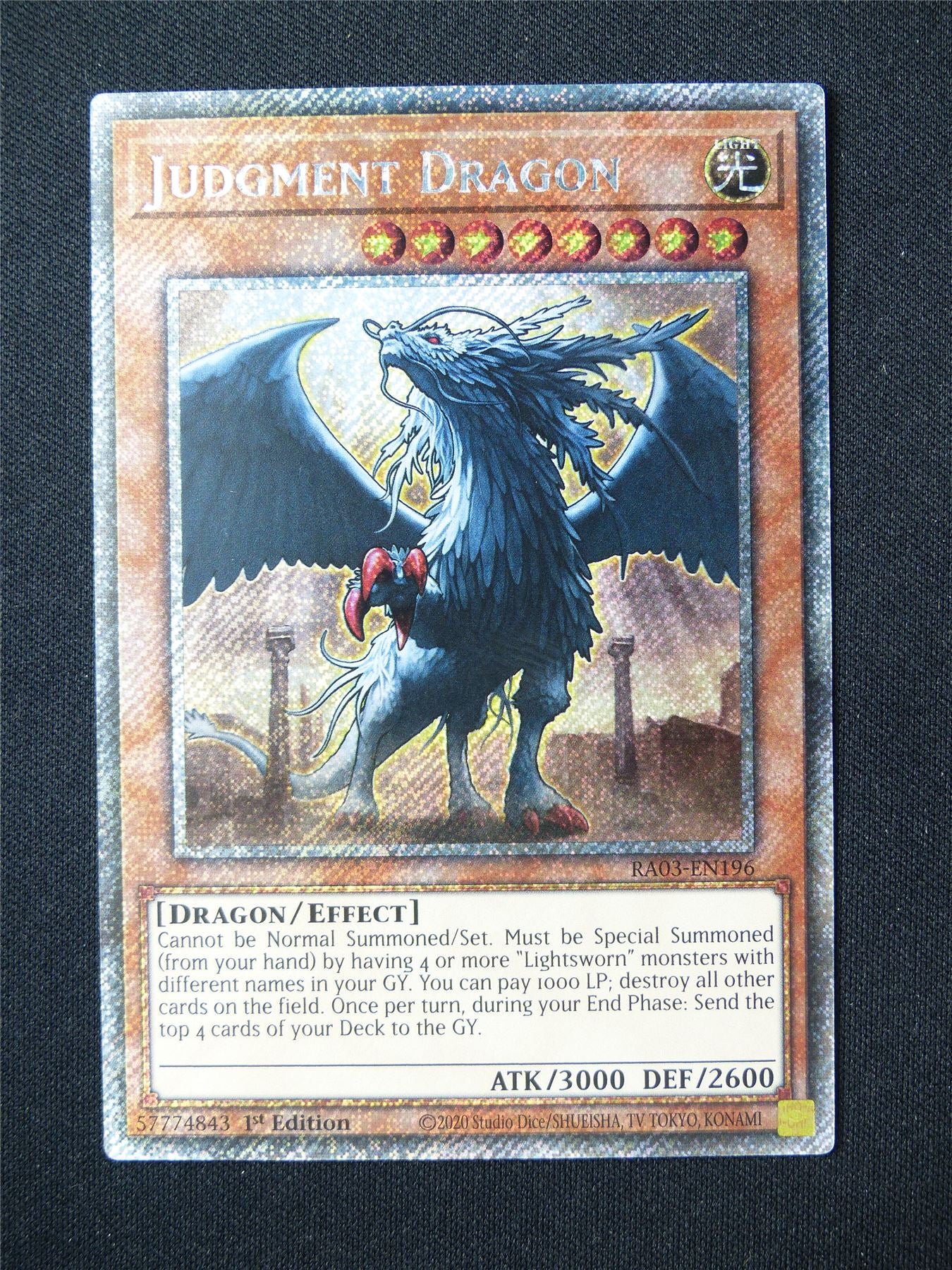 Judgement Dragon RA03 Platinum Secret Rare - 1st ed Yugioh Card #9LI