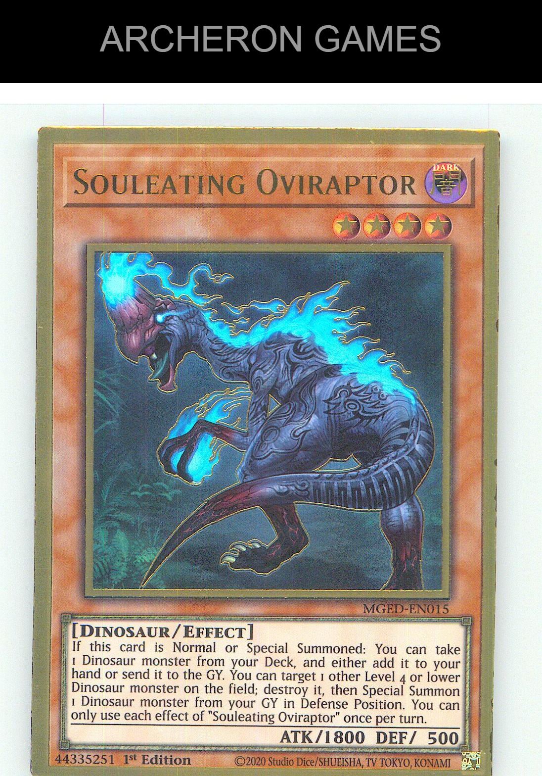 Souleating Oviraptor Premium Gold Rare YUGIOH Card 1st Edition