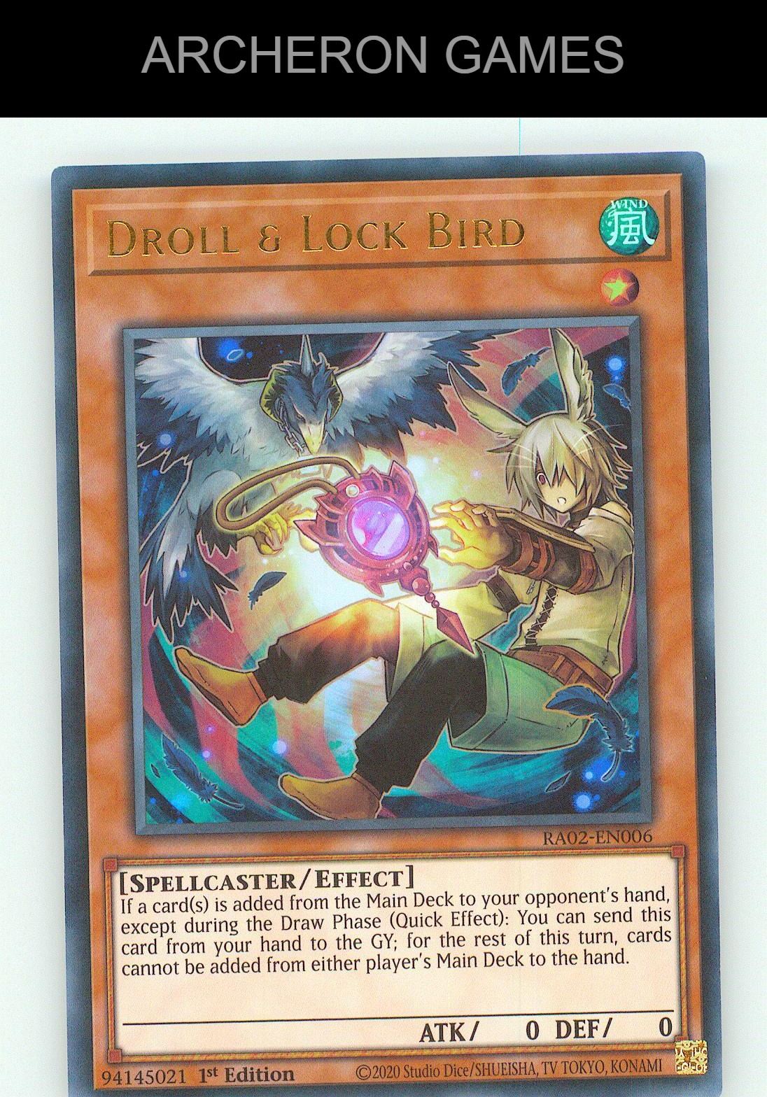 Droll & Lock Bird (Alternate Art) (UR) UR YUGIOH Card 1st Edition