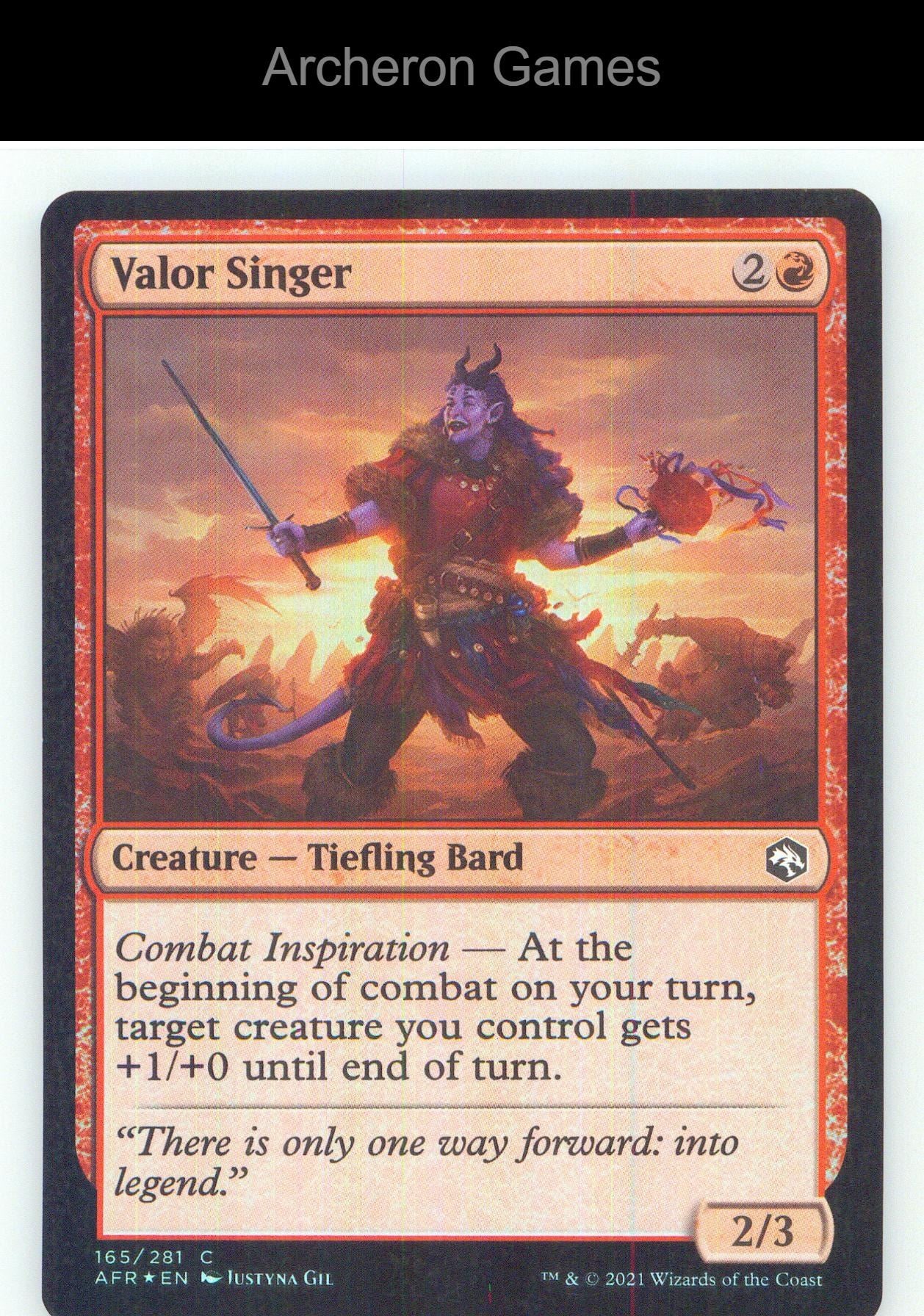 Valor Singer AFR 165 C MTG Card NM/EX+ Foil